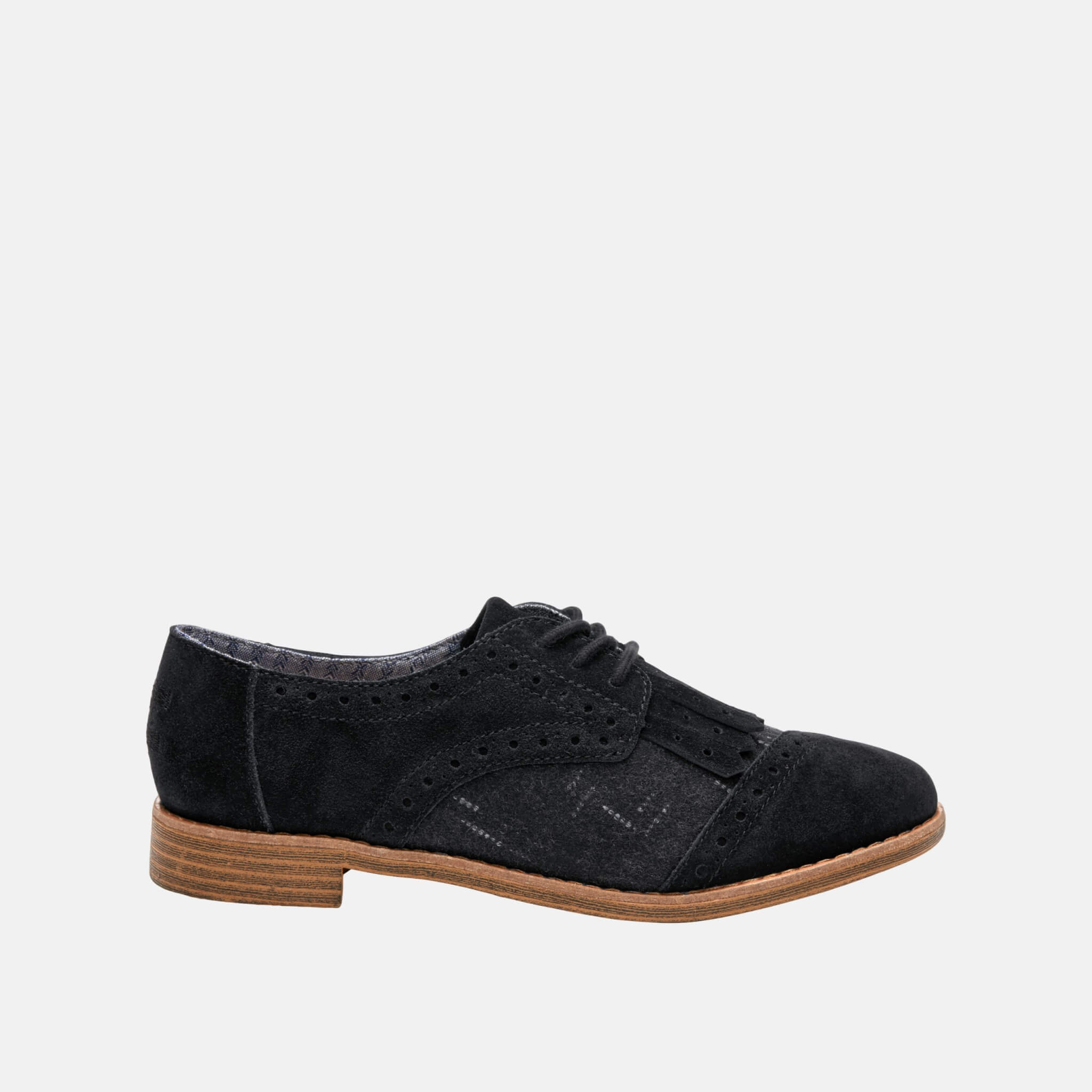 Černé dámské polobotky TOMS Kiltie Brogue