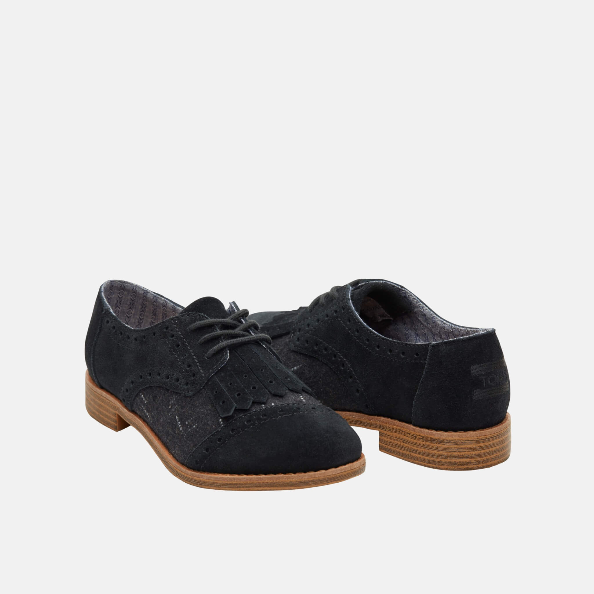 Černé dámské polobotky TOMS Kiltie Brogue