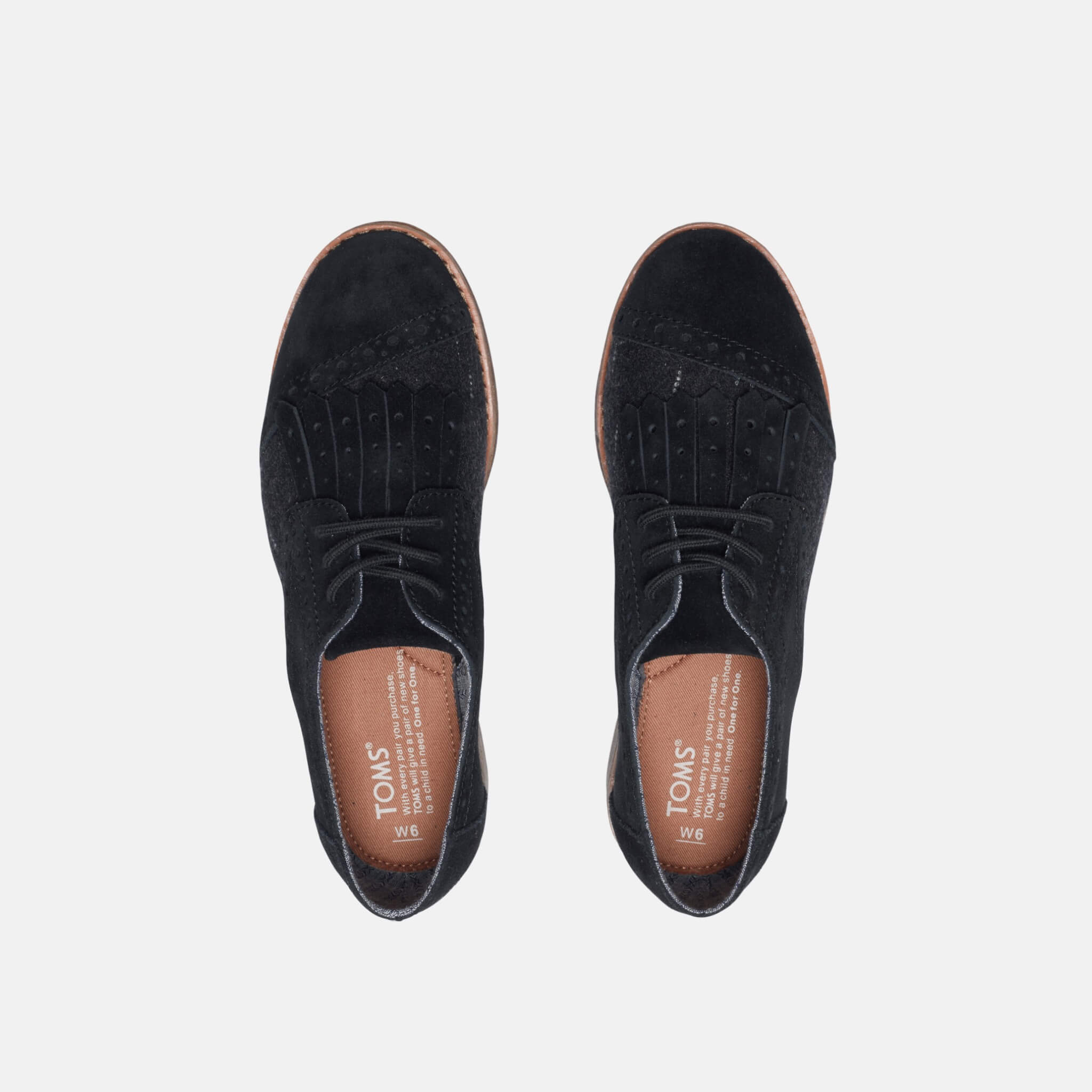 Černé dámské polobotky TOMS Kiltie Brogue