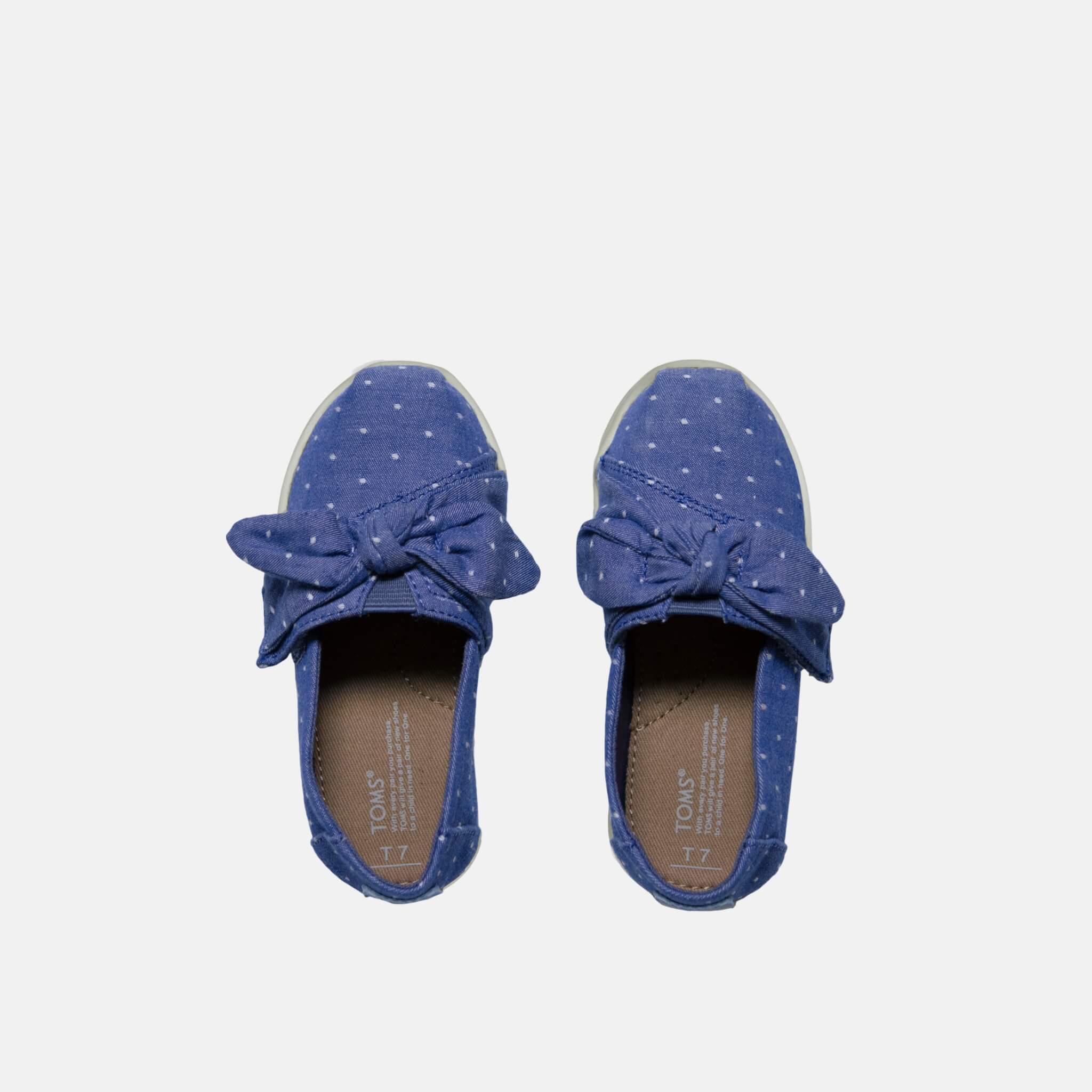 Dětské modré TOMS Bow Seasonal Classics Tiny Alpargata