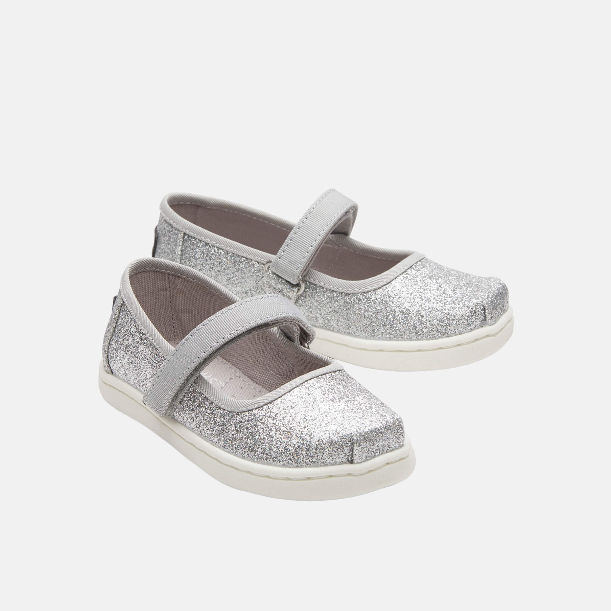 Dětské stříbrné balerínky TOMS Tiny Mary Jane