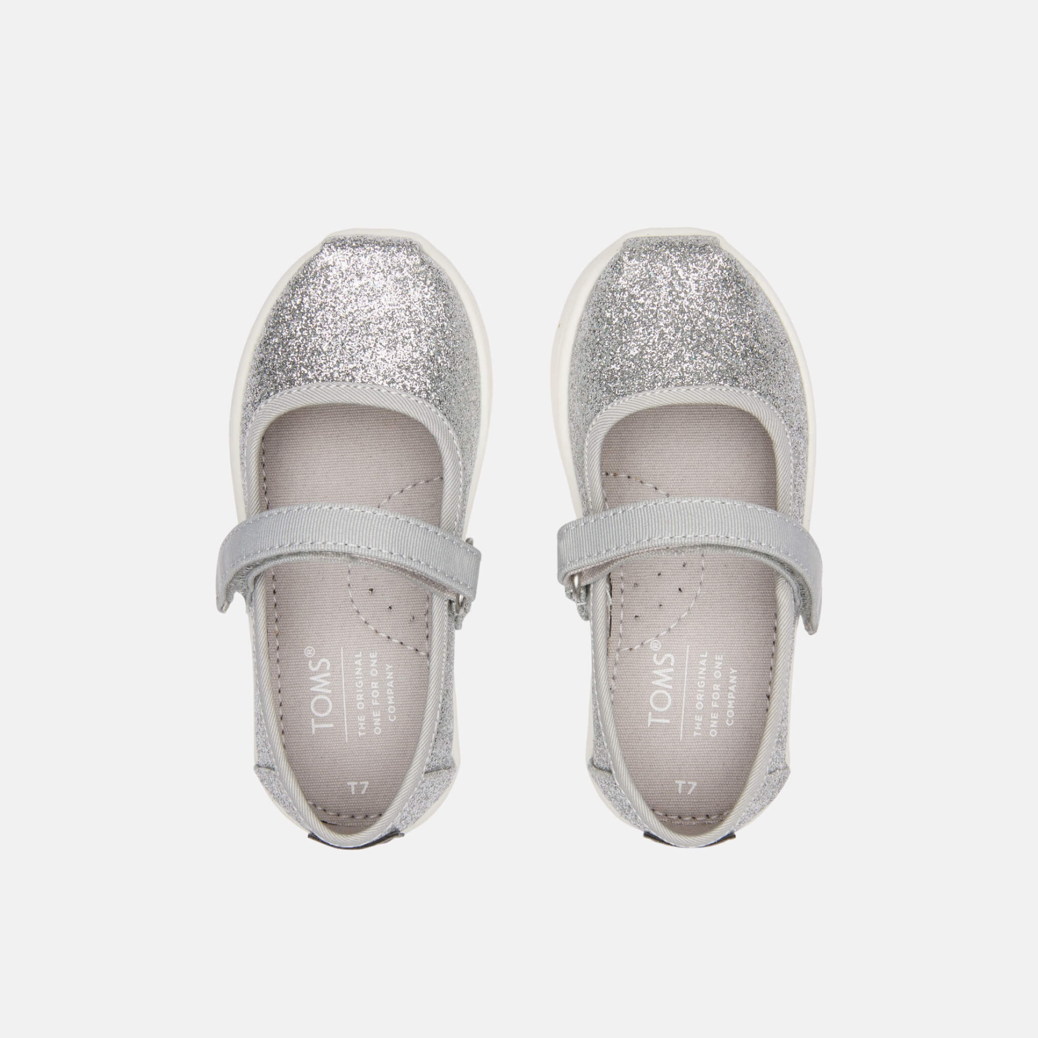 Dětské stříbrné balerínky TOMS Tiny Mary Jane