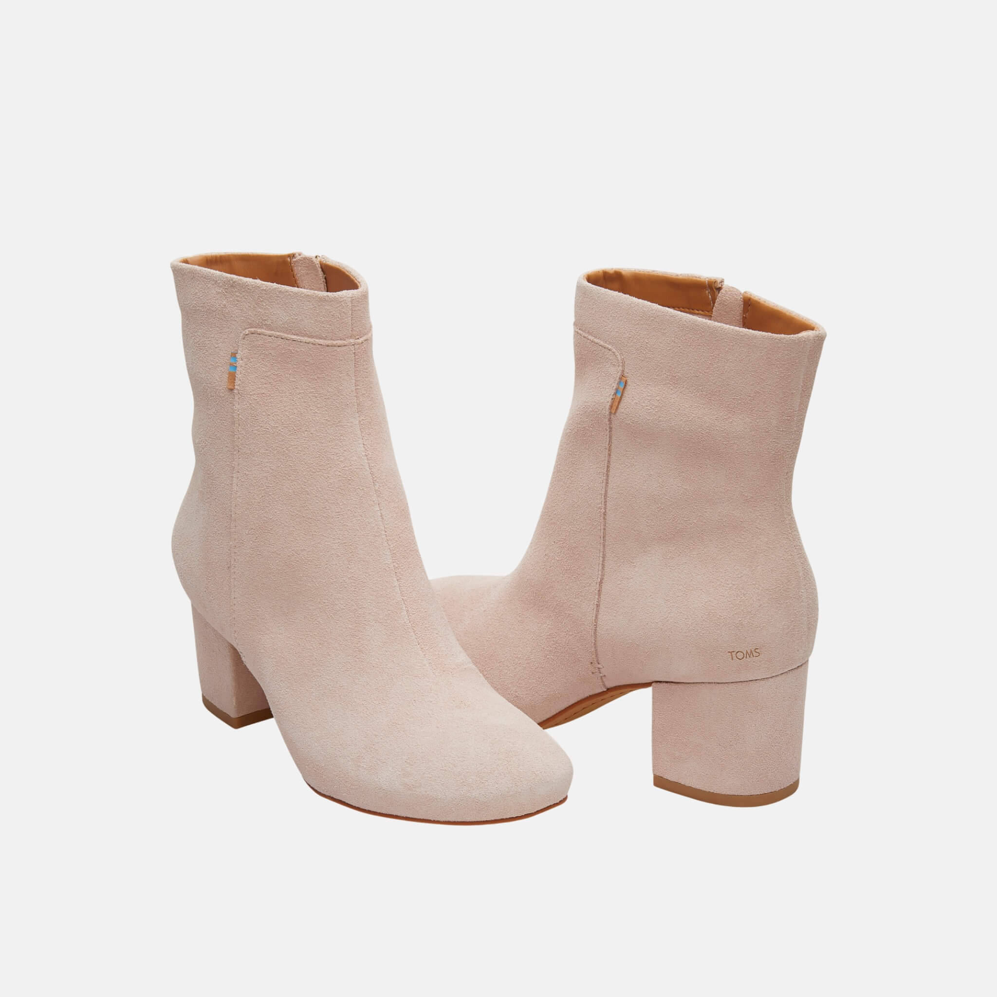 Dámské růžové kotníkové boty na podpatku TOMS Evie