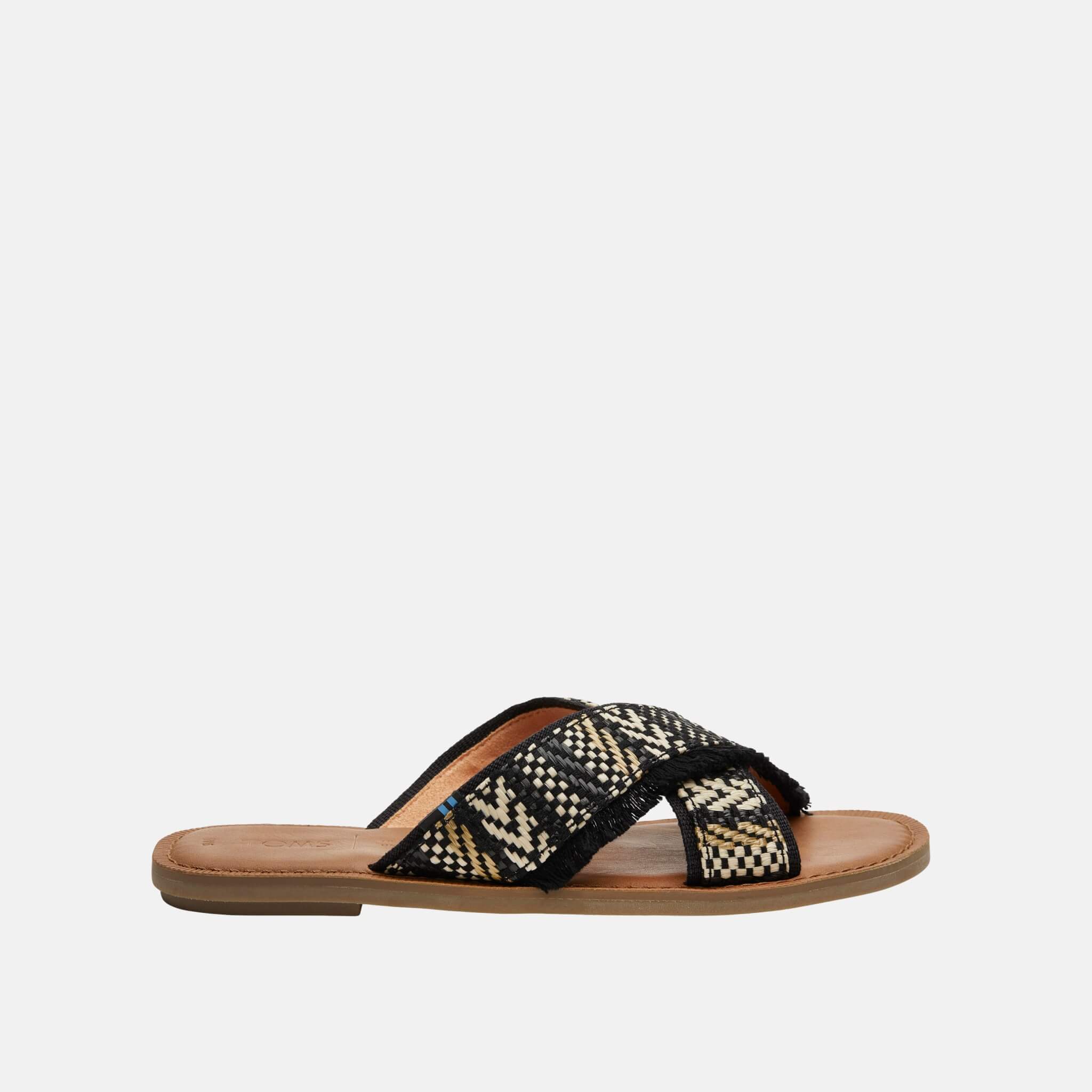 Dámské černé pantofle TOMS Black Woven Viv