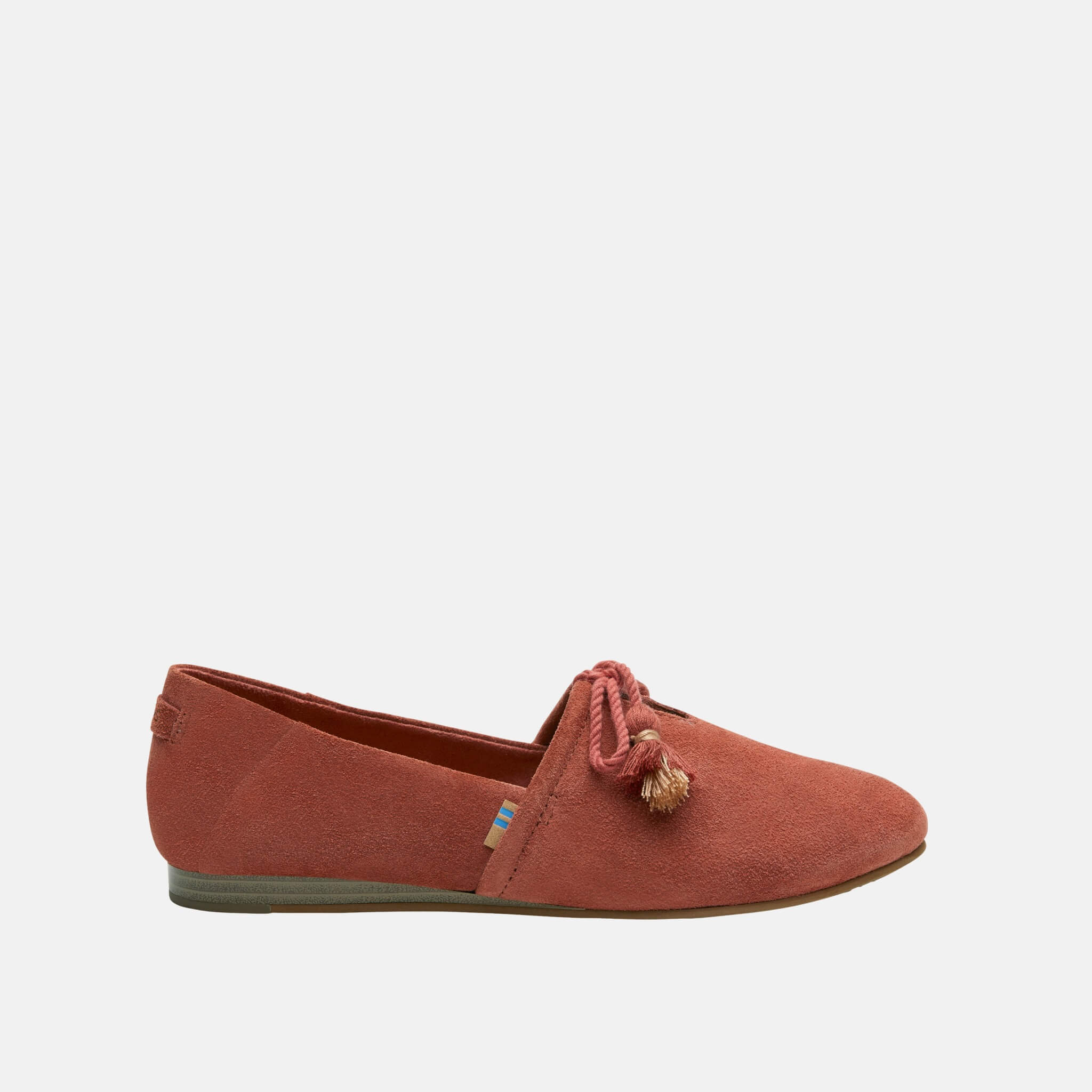 Dámské cihlově červené TOMS Spice Suede Kelli Flat
