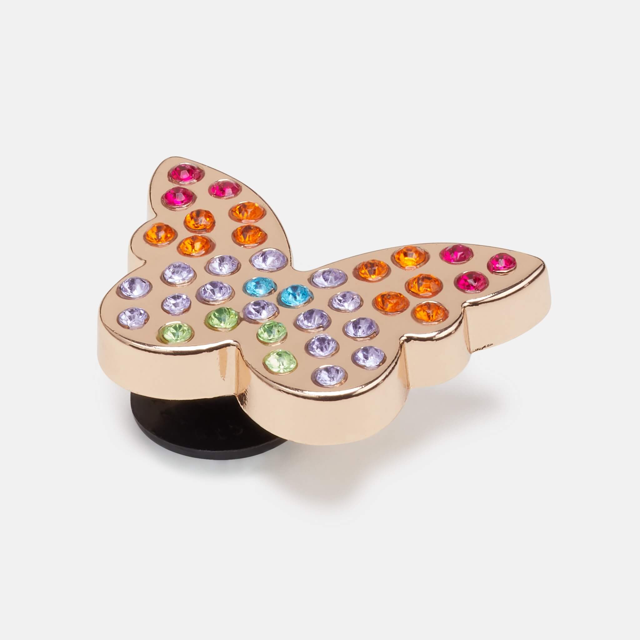 Odznáček Jibbitz – Gold Rainbow Encrusted Butterfly