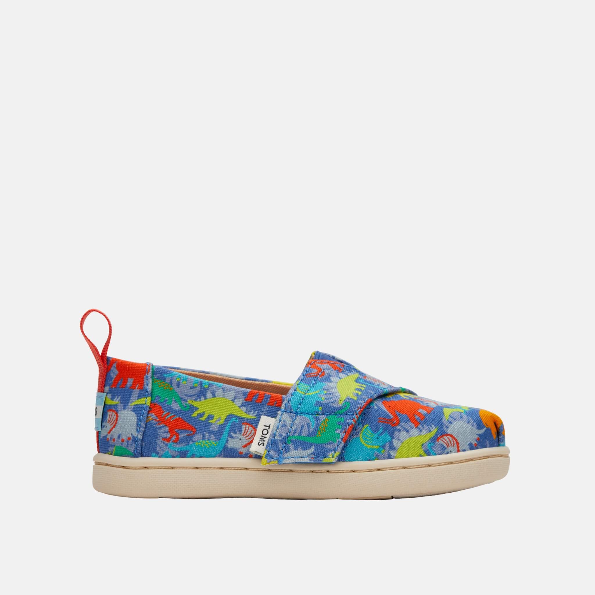 Dětské modré espadrilky s dinosaury TOMS Tiny Alpargata