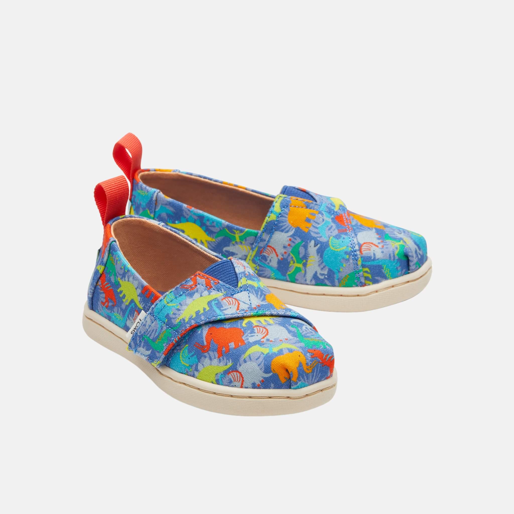 Dětské modré espadrilky s dinosaury TOMS Tiny Alpargata