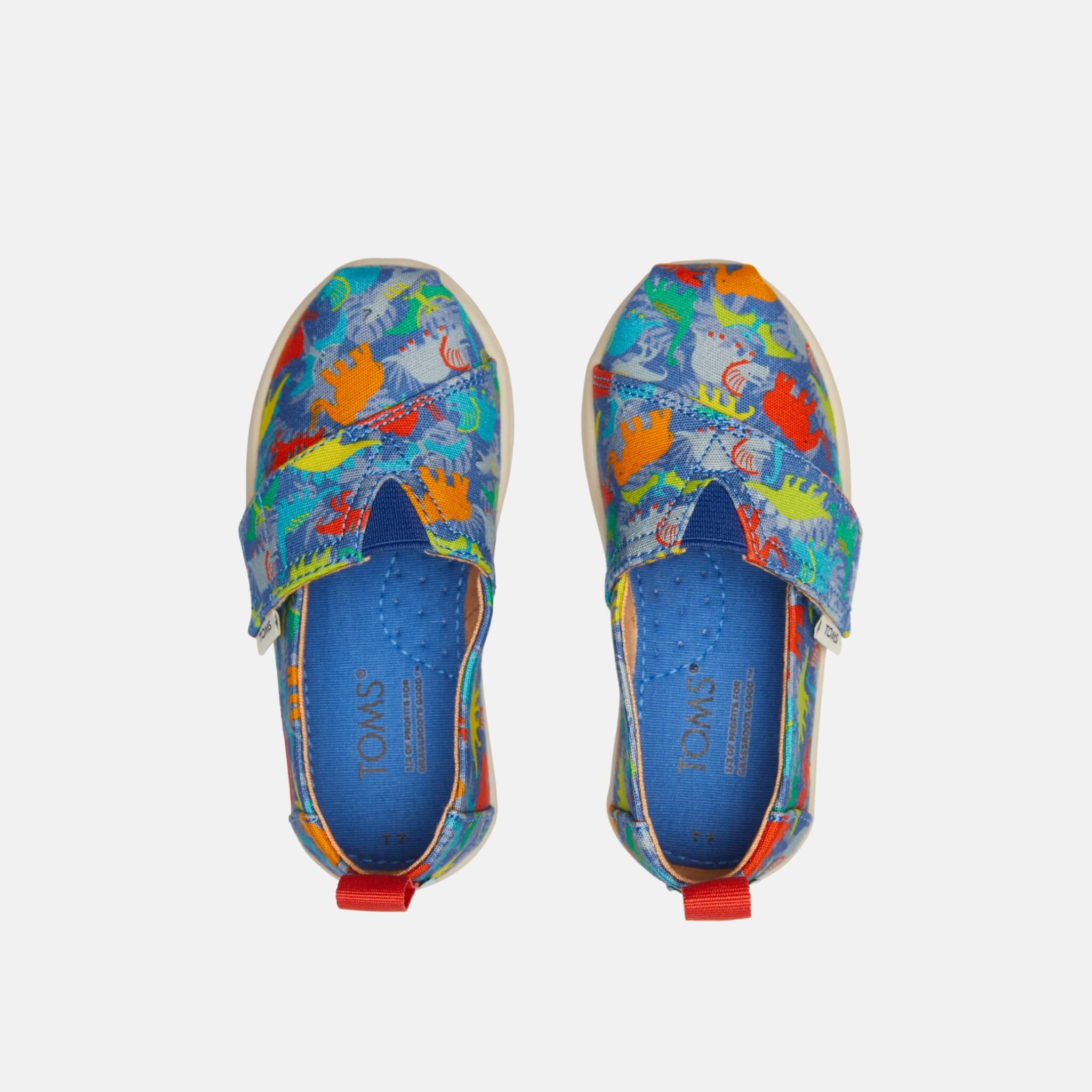 Dětské modré espadrilky s dinosaury TOMS Tiny Alpargata