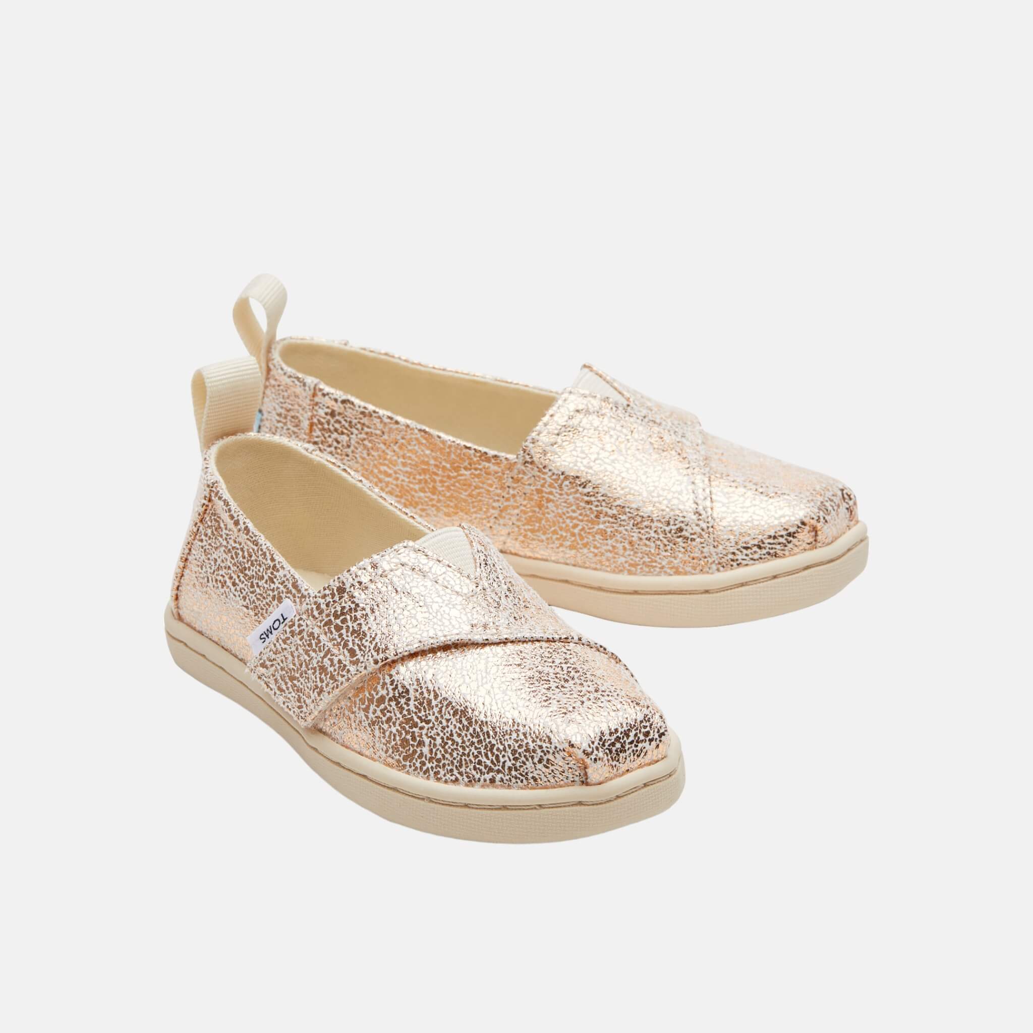 Dětské zlaté espadrilky TOMS Tiny Alpargata