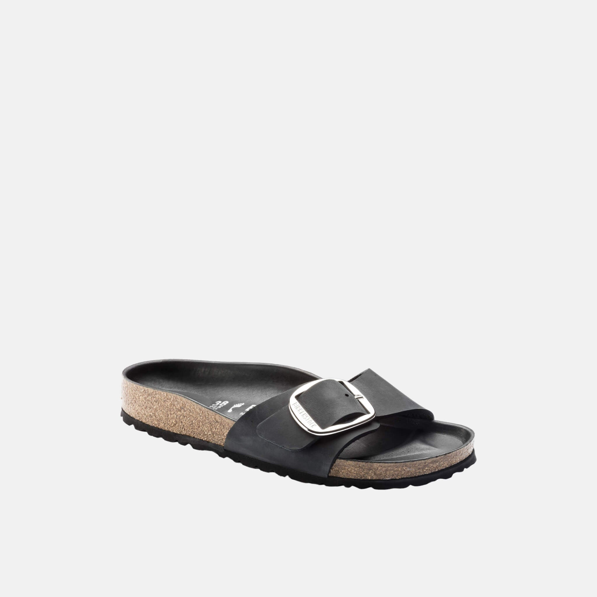 Černé pantofle Birkenstock Madrid Big Buckle Oiled Leather