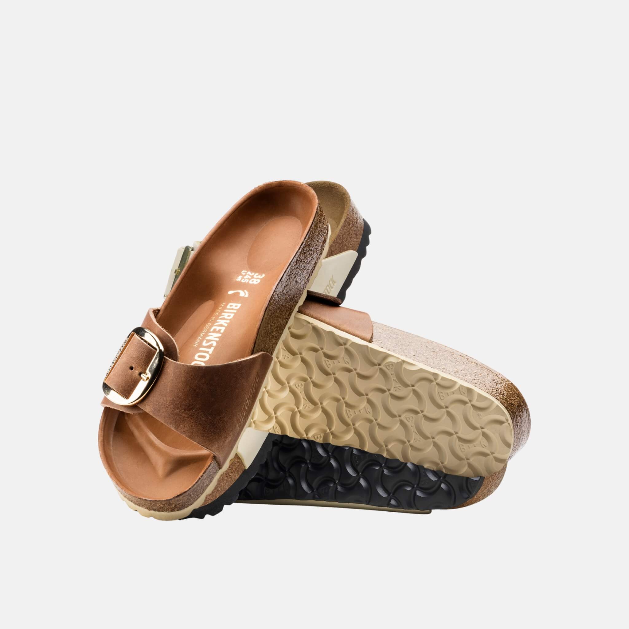 Hnědé Regular Pantofle Birkenstock Madrid Big Buckle Oiled Leather