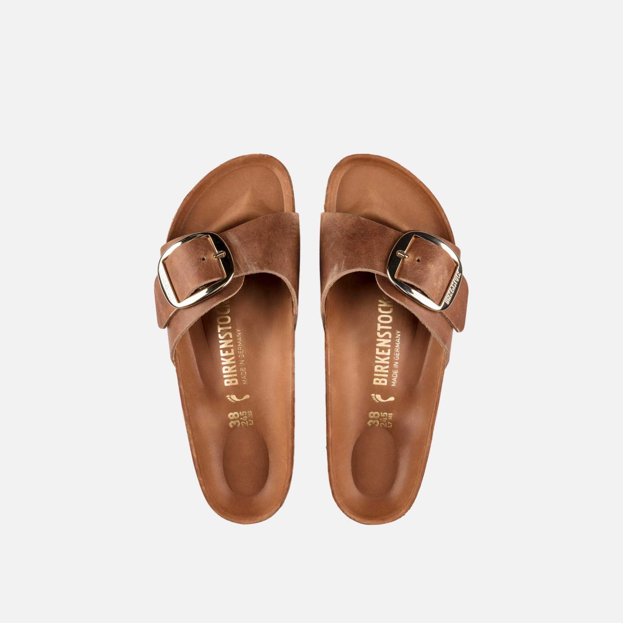 Hnědé Regular Pantofle Birkenstock Madrid Big Buckle Oiled Leather