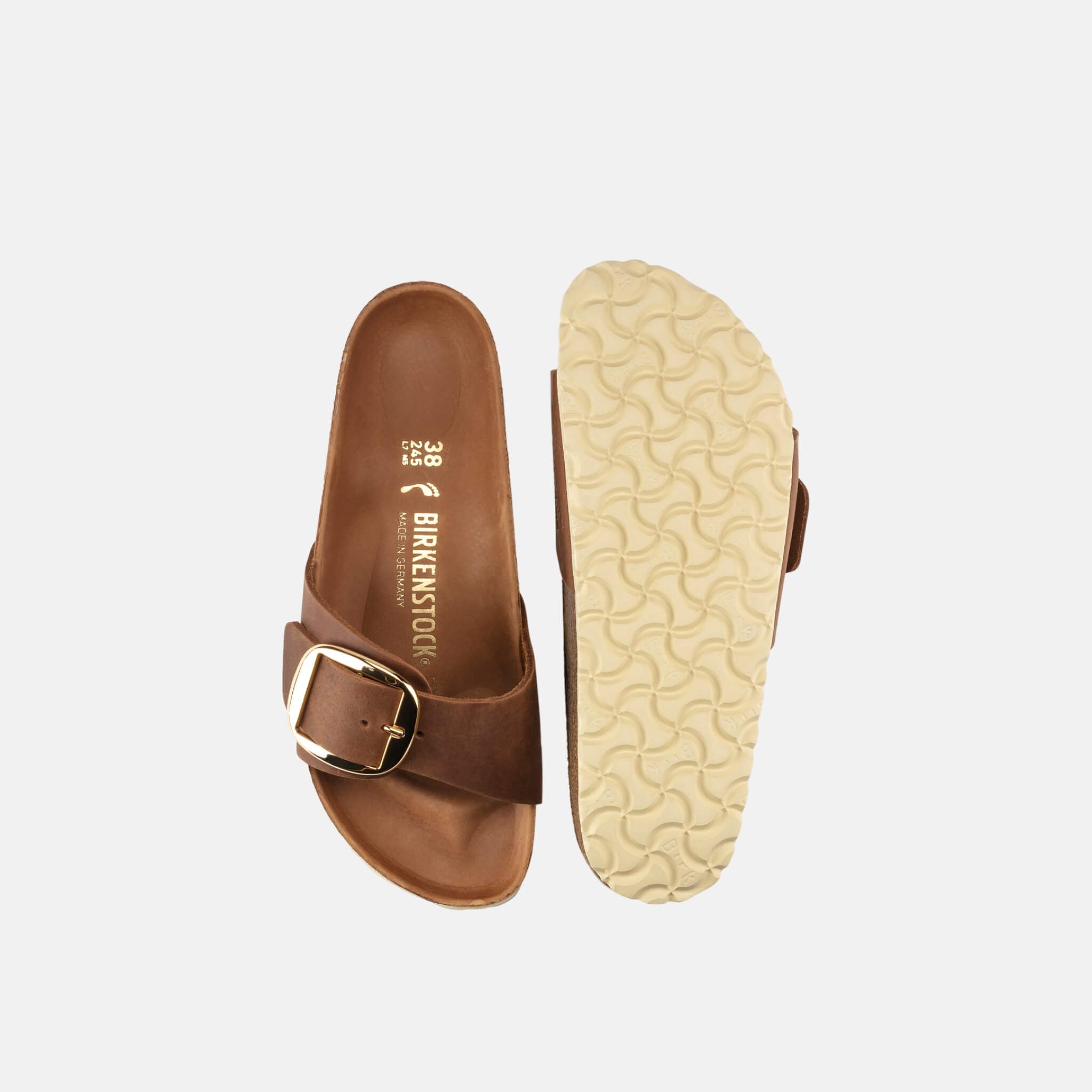 Hnědé Regular Pantofle Birkenstock Madrid Big Buckle Oiled Leather