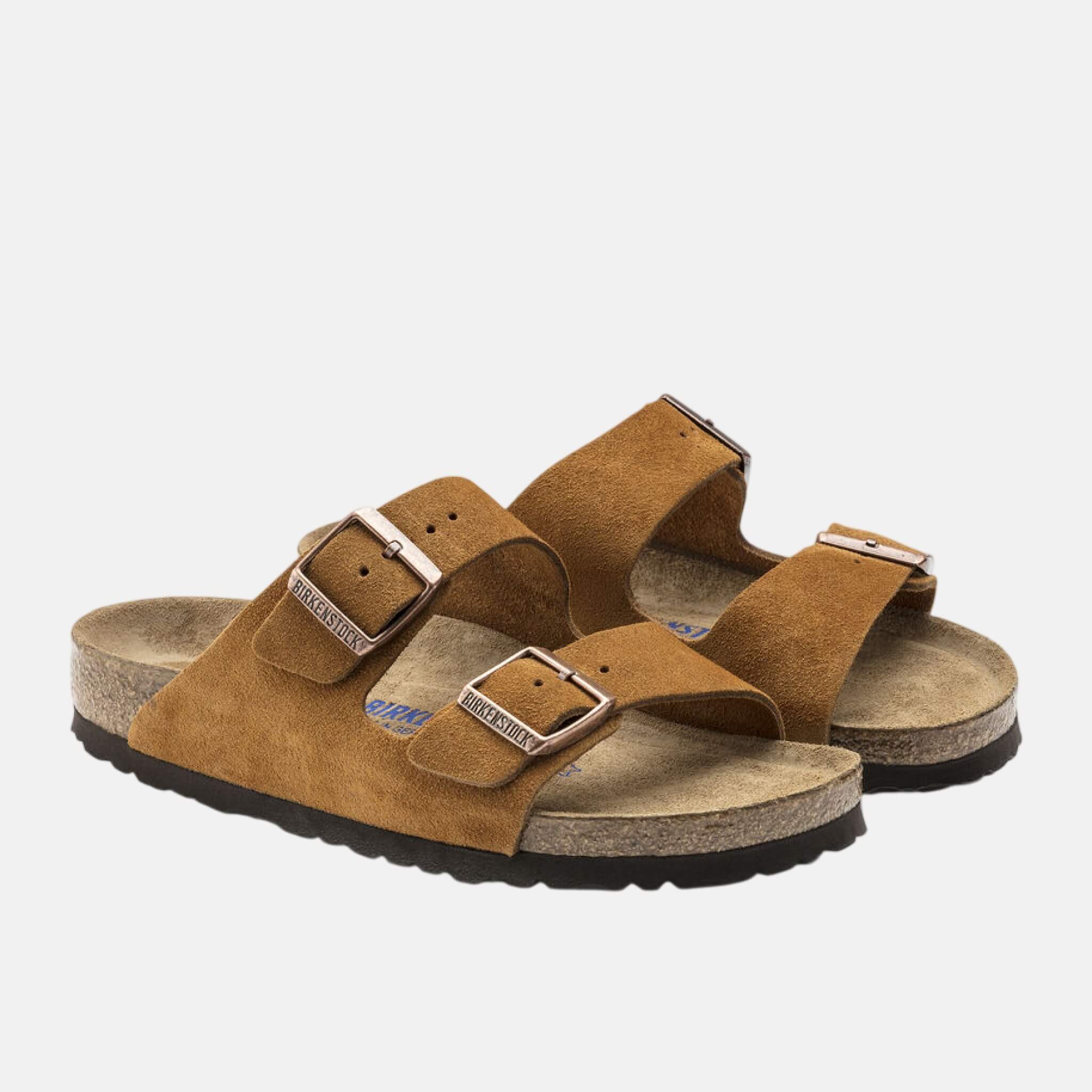 Hnědé pantofle Birkenstock Arizona Soft Footbed Suede