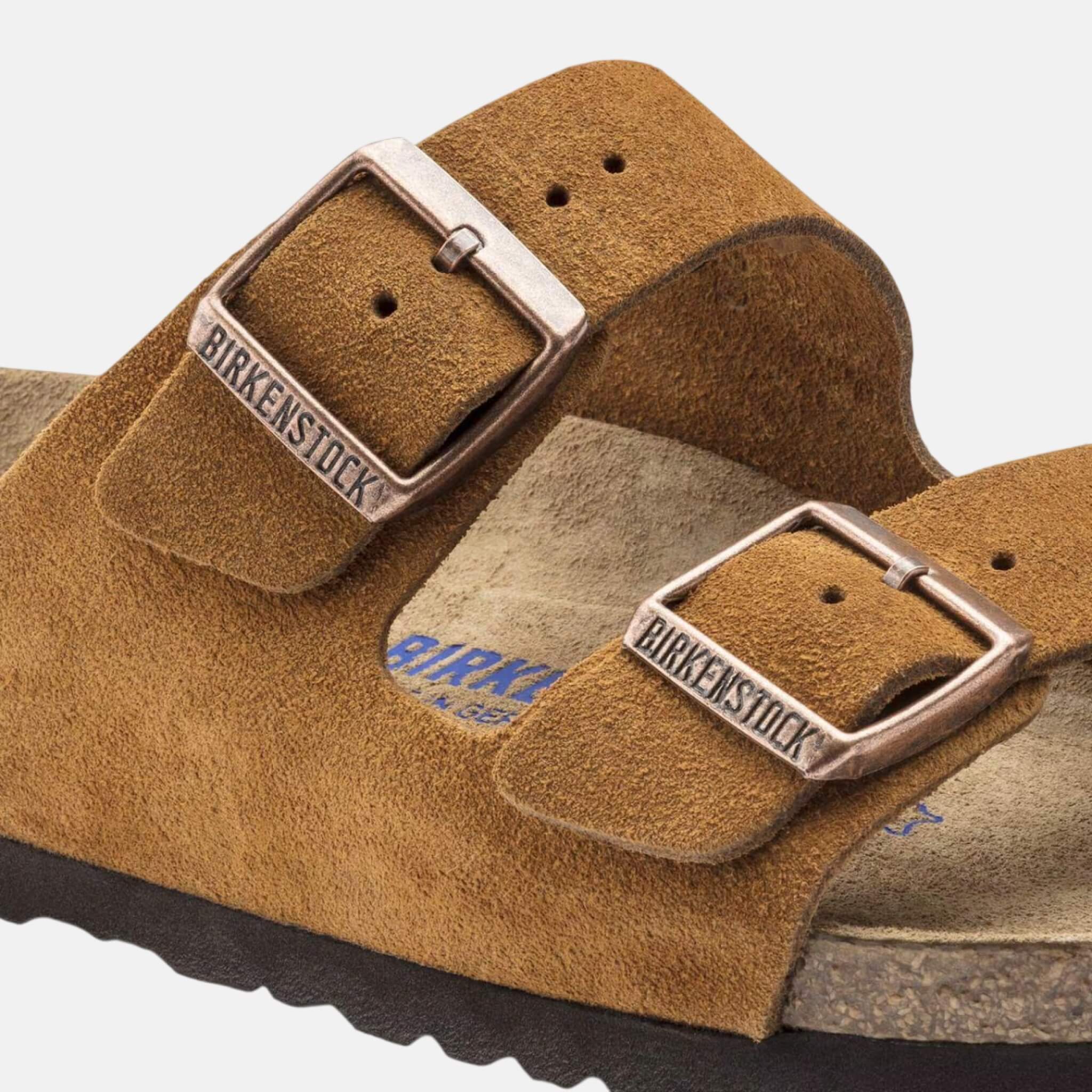 Hnědé pantofle Birkenstock Arizona Soft Footbed Suede