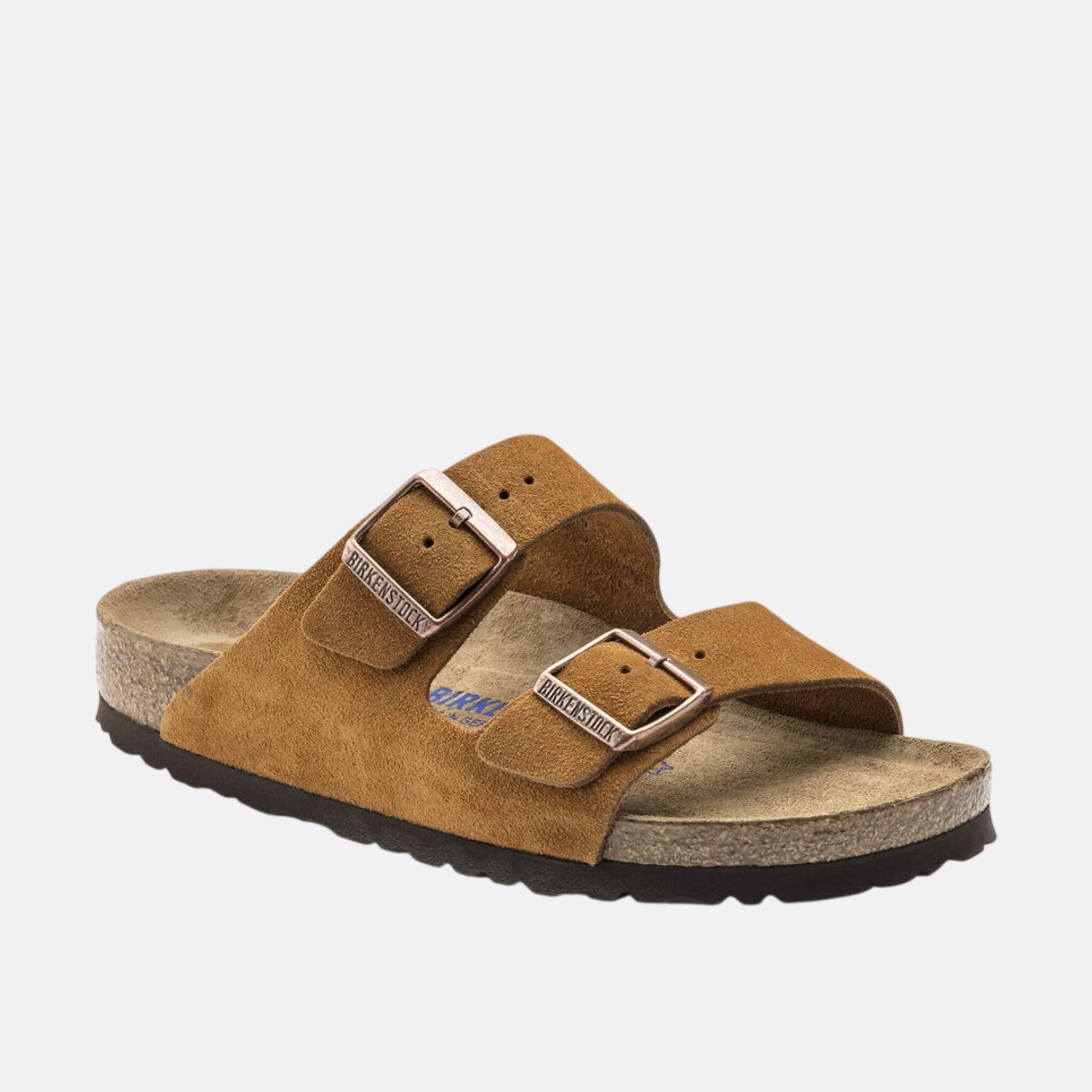 Hnědé pantofle Birkenstock Arizona Soft Footbed Suede
