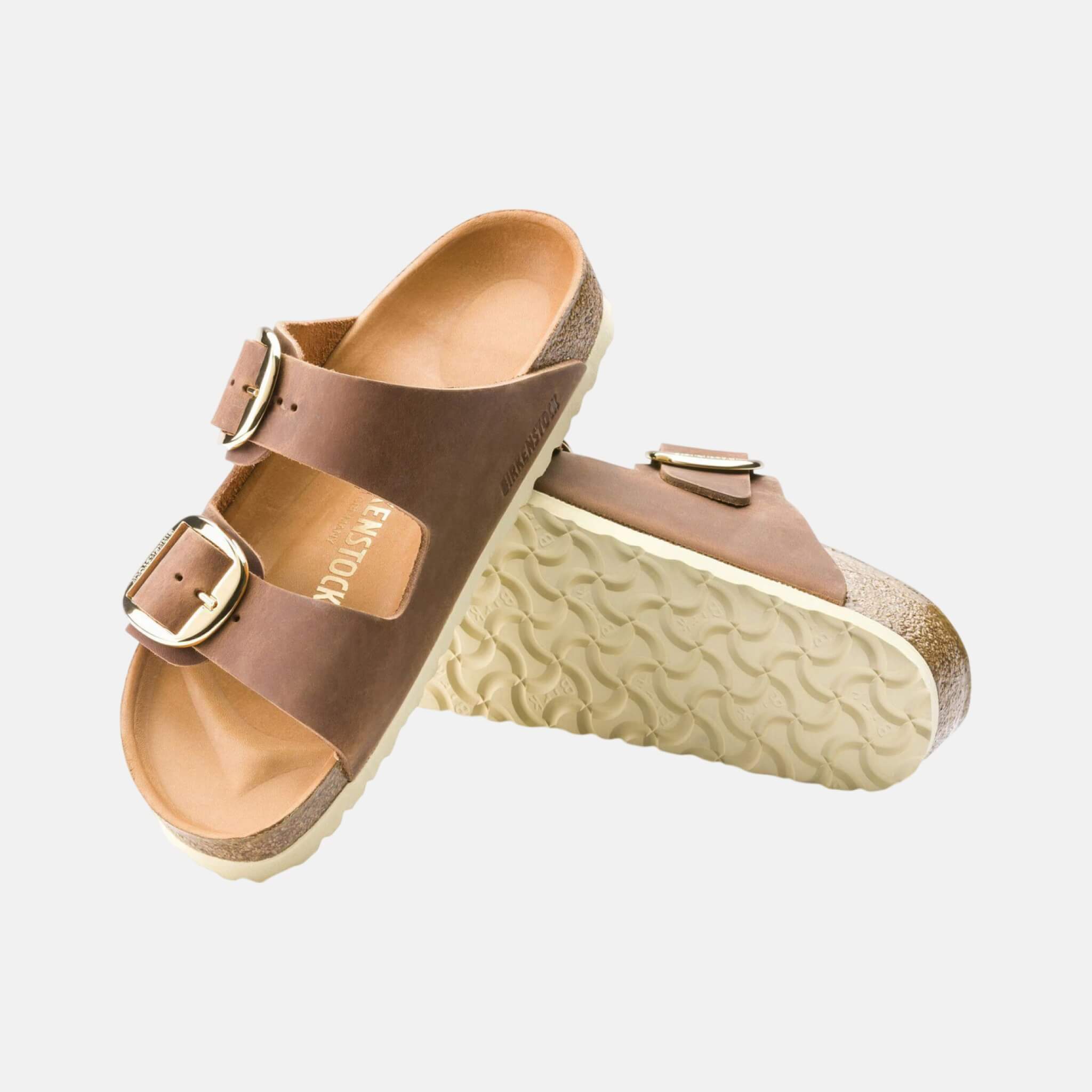 Hnědé Regular Pantofle Birkenstock Arizona Big Buckle Oiled Leather