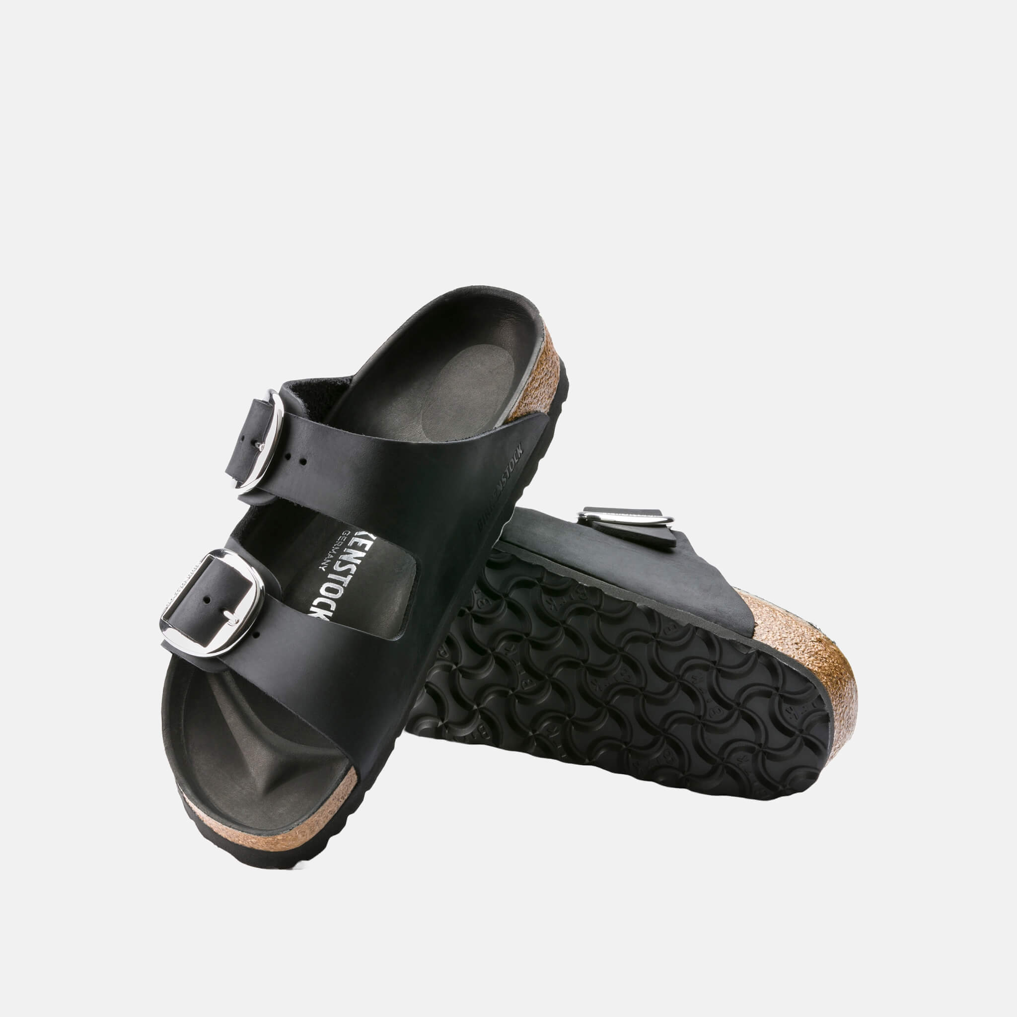 Černé pantofle Birkenstock Arizona Big Buckle Oiled Leather