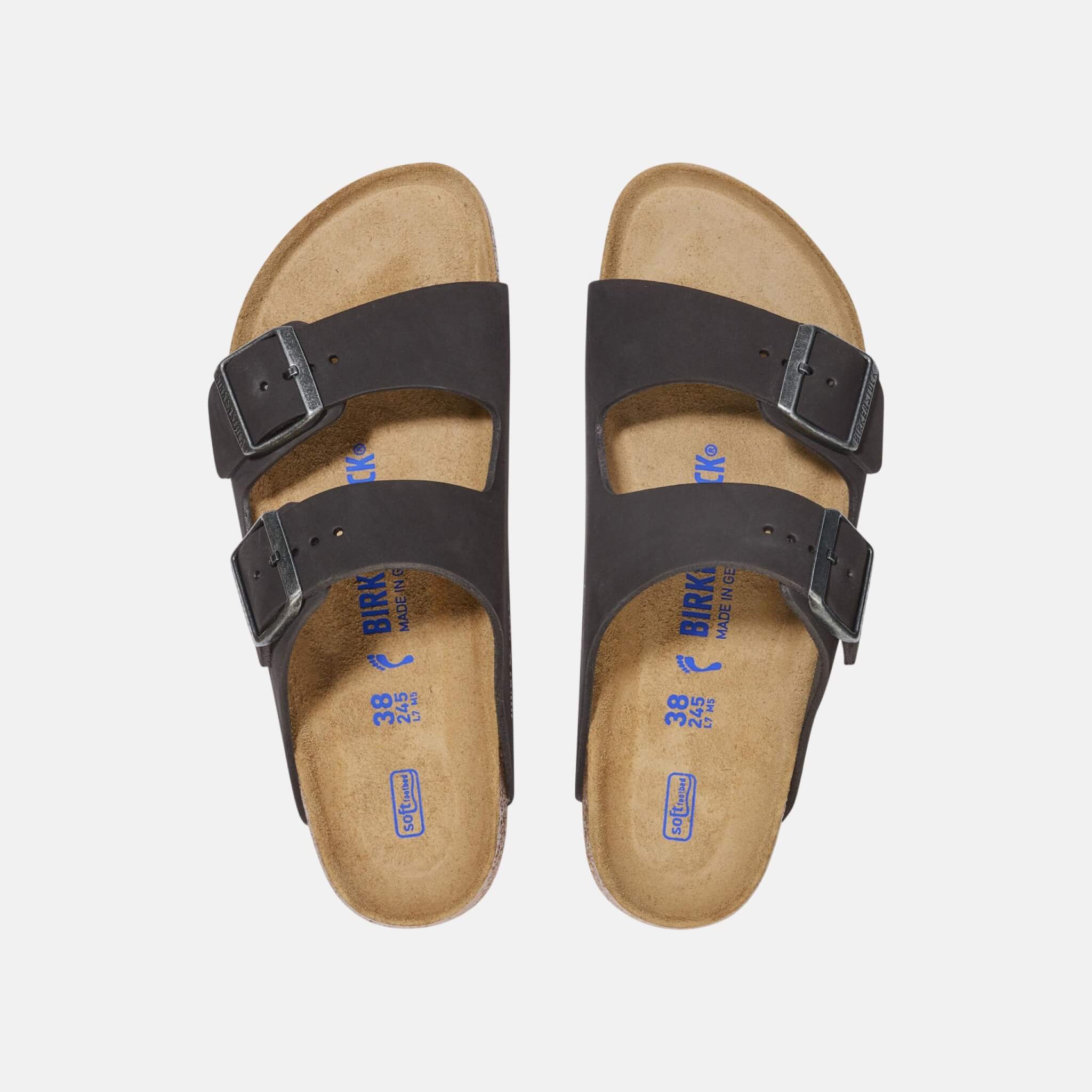 Černé Regular Pantofle Arizona Soft Footbed Nubuk Leather