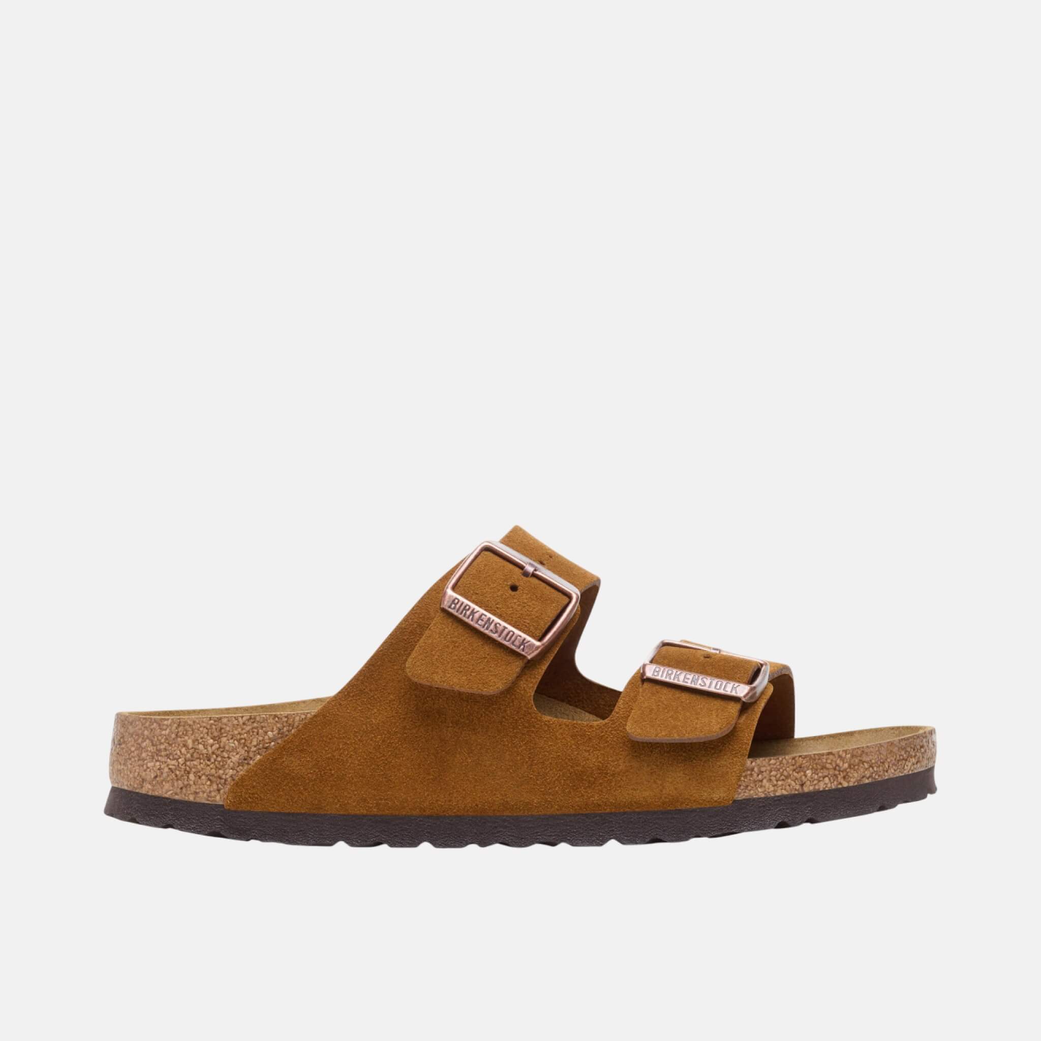 Hnědé Regular Pantofle Birkenstock Arizona Suede Leather