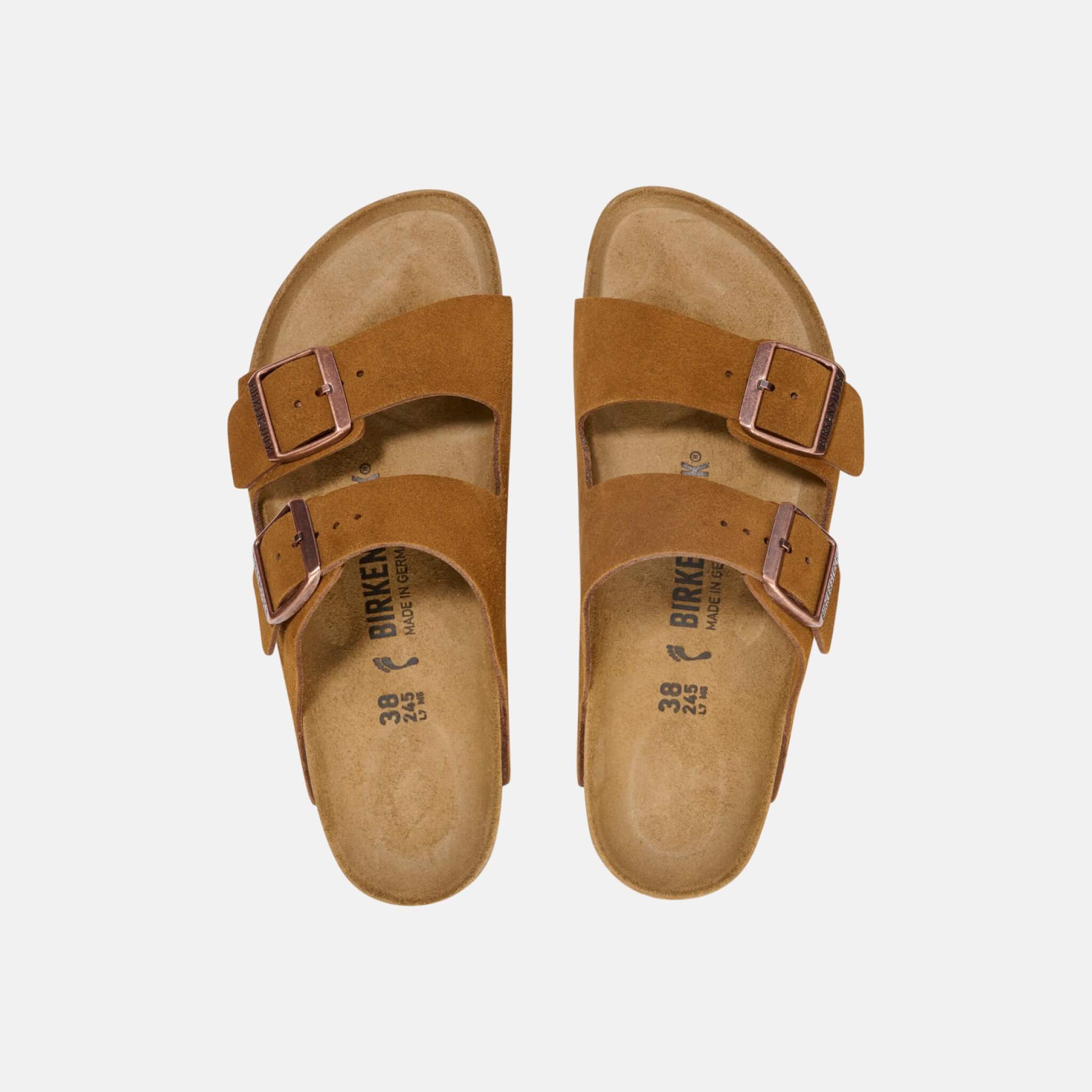 Hnědé Regular Pantofle Birkenstock Arizona Suede Leather