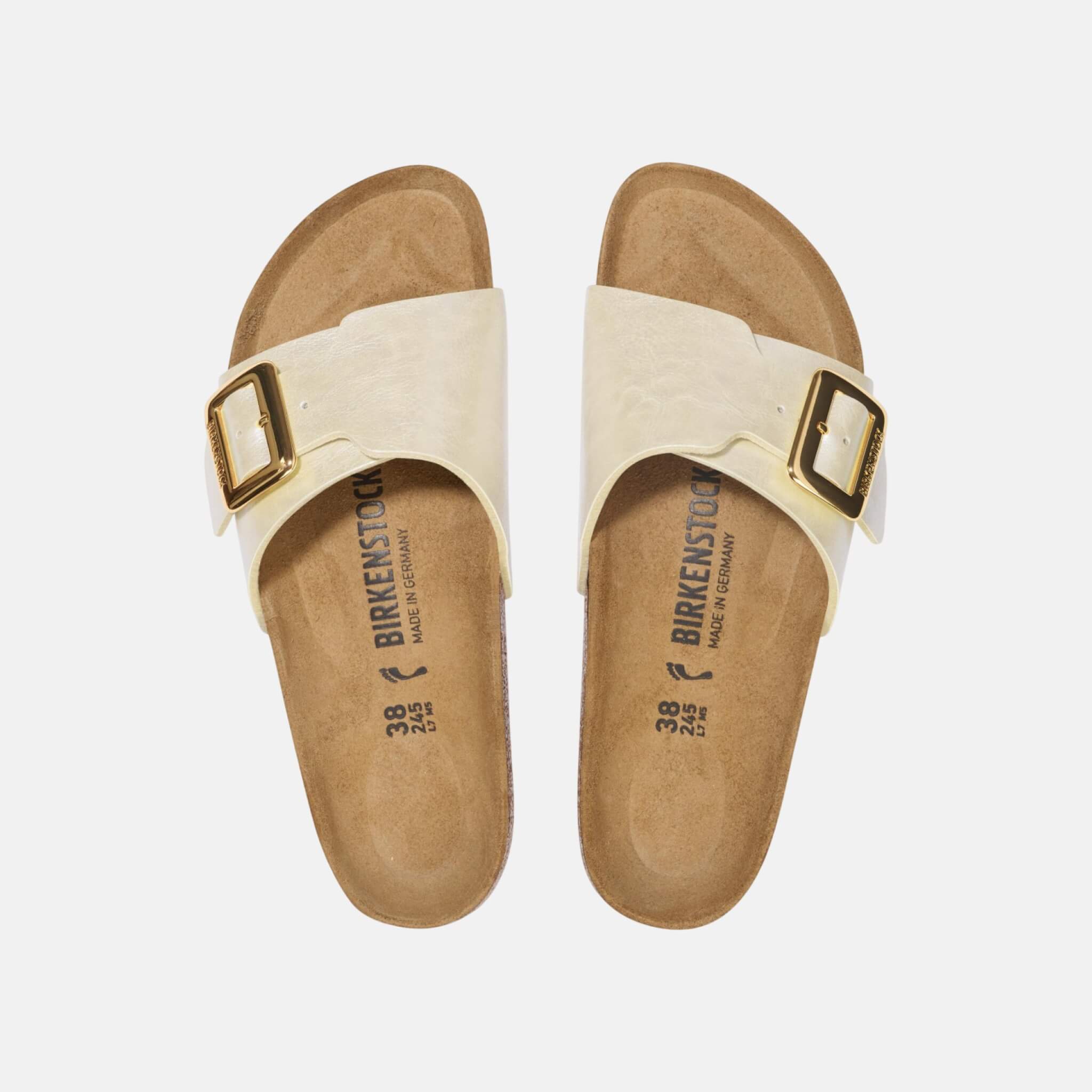 Béžové Regular Pantofle Catalina Cushion Buckle Birko-Flor