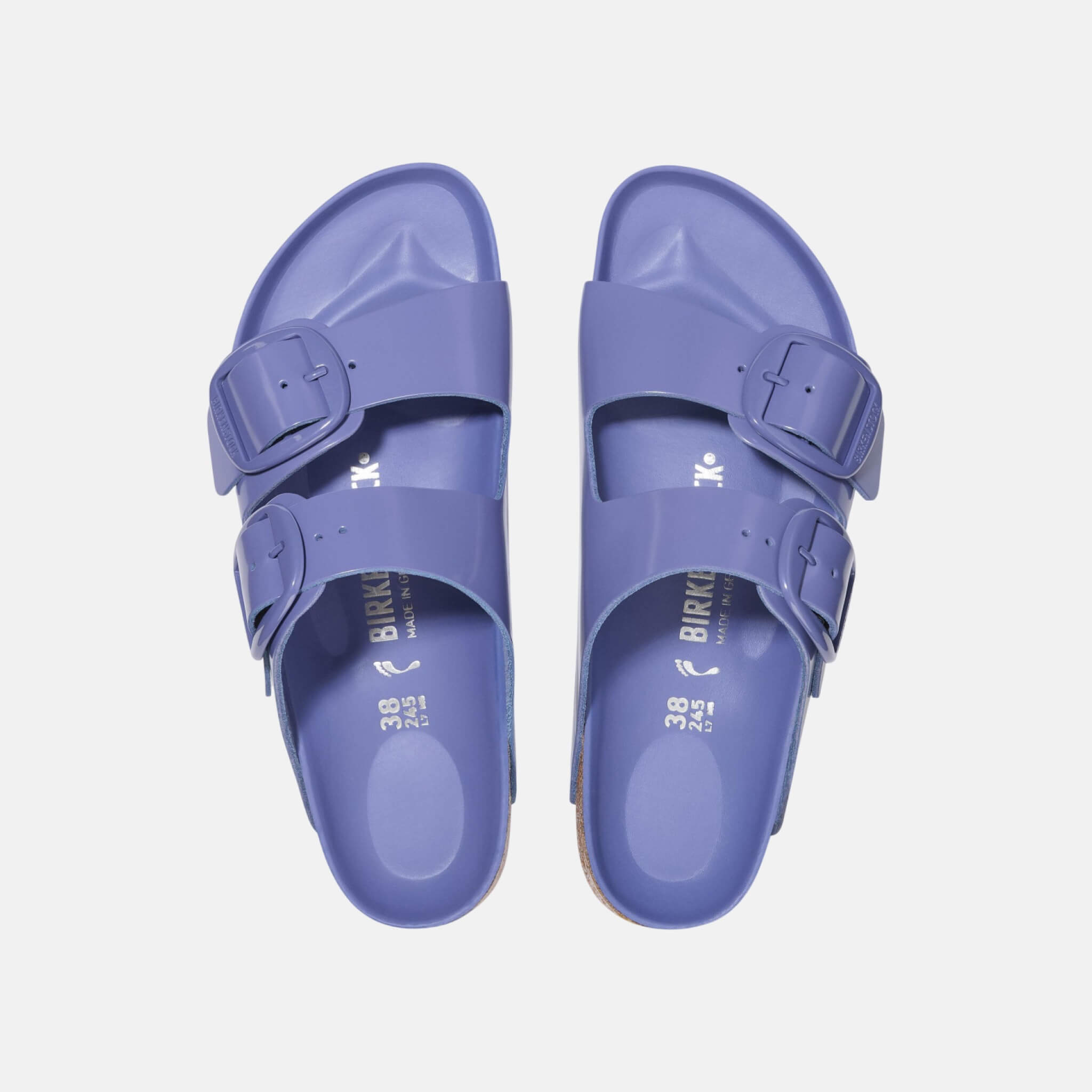 Fialové Regular Pantofle Arizona Big Buckle Natural Leather Patent