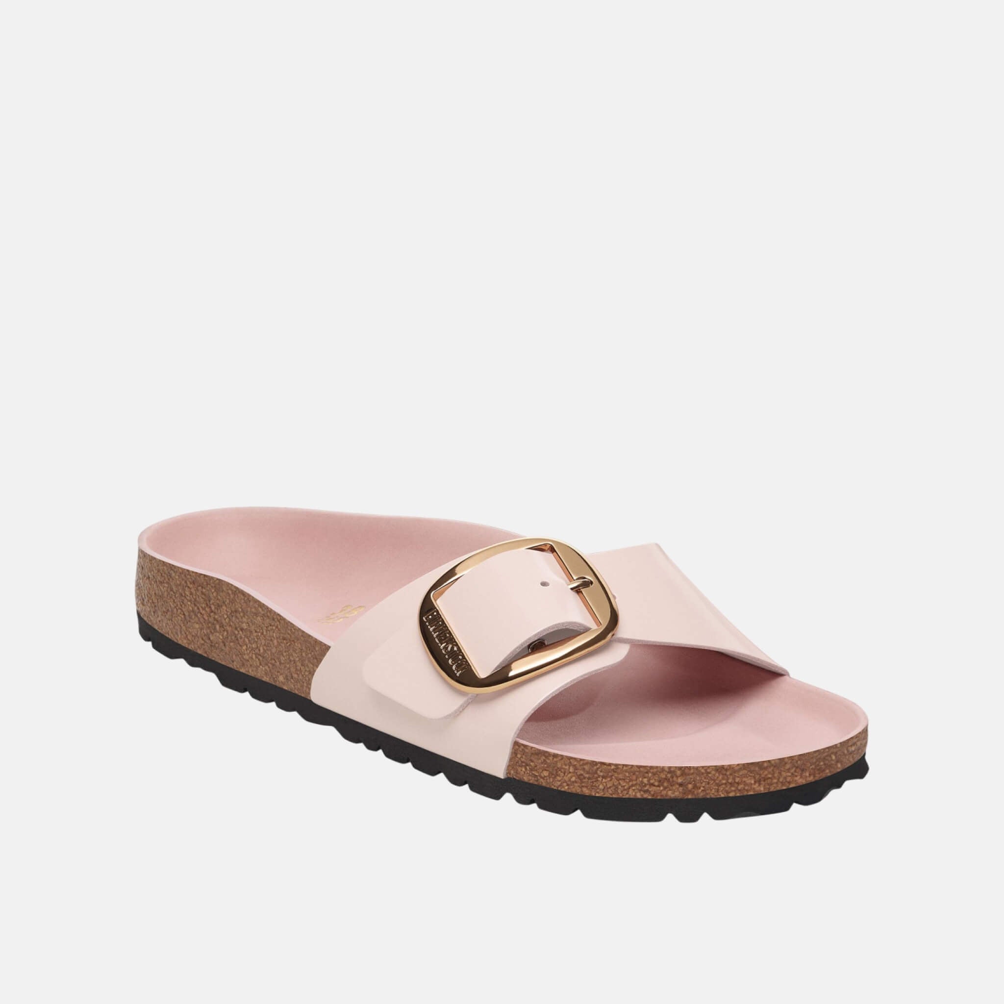 Růžové Regular Pantofle Madrid Big Buckle Natural Leather Patent