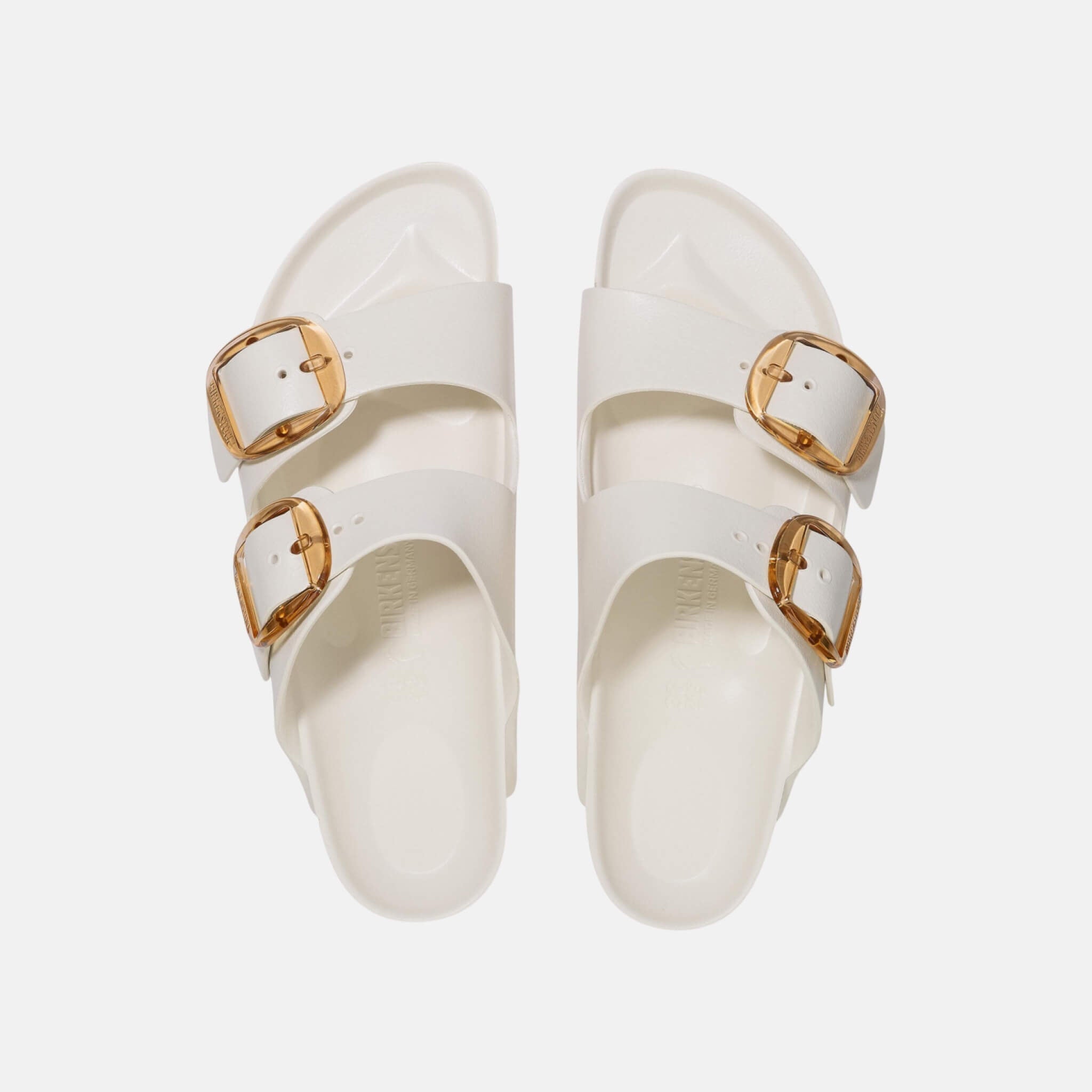 Bílé Narrow Pantofle Arizona Big Buckle EVA