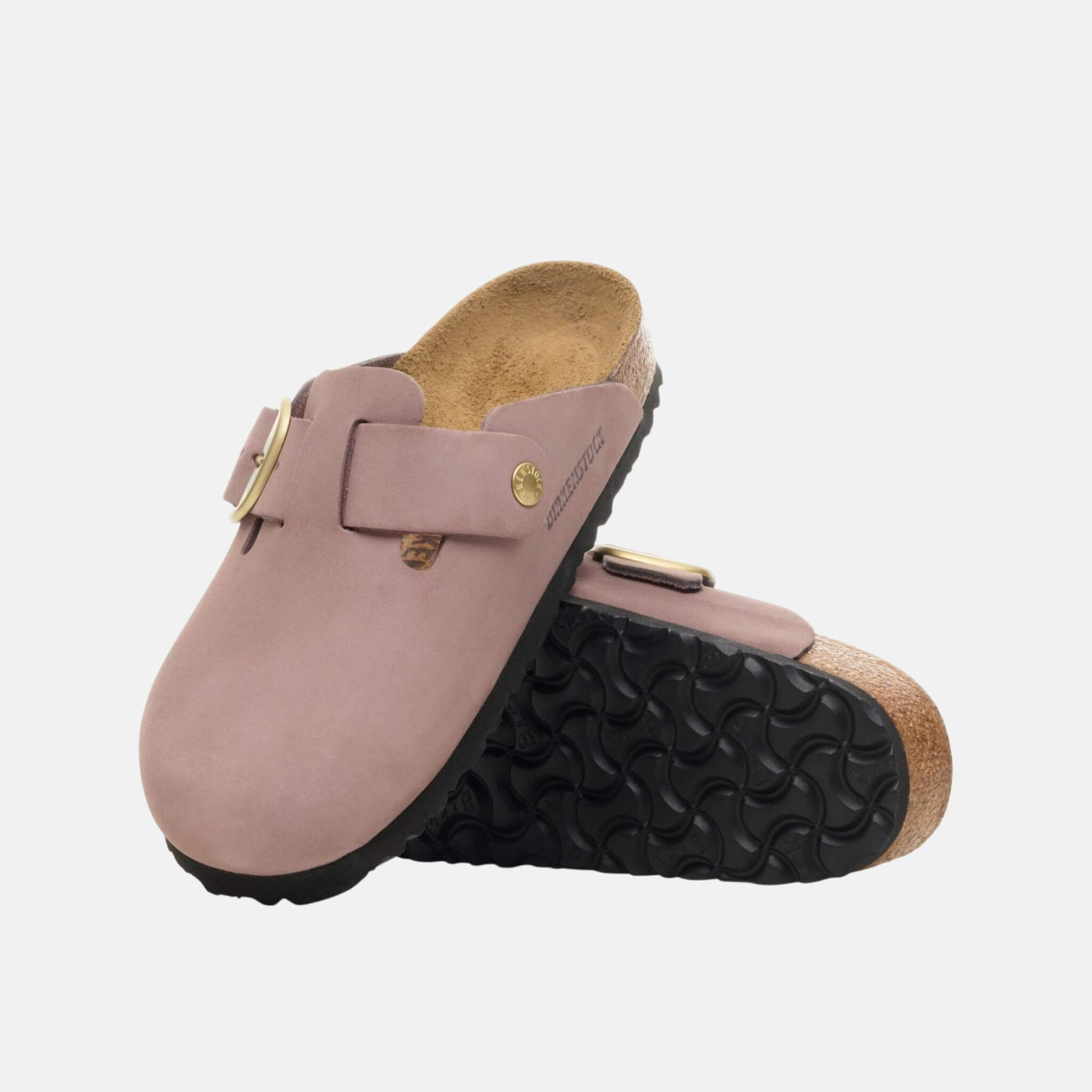 Fialové regular nazouváky Boston Big Buckle Nubuk Leather