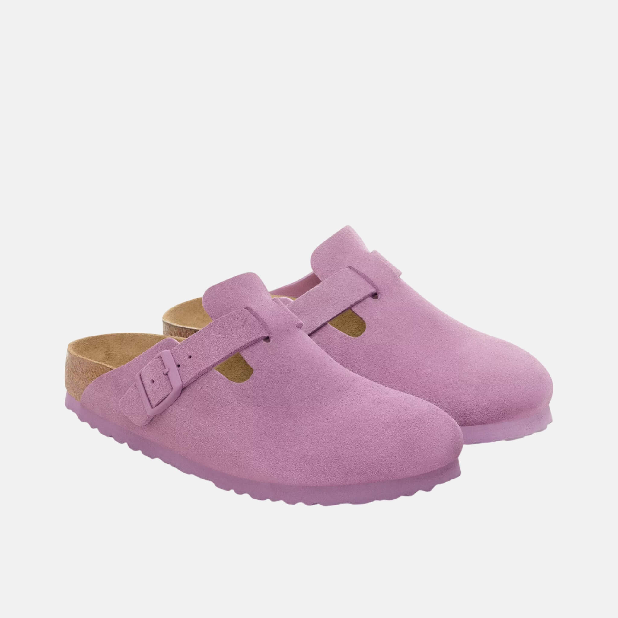 Růžové regular nazouváky Boston Suede Leather