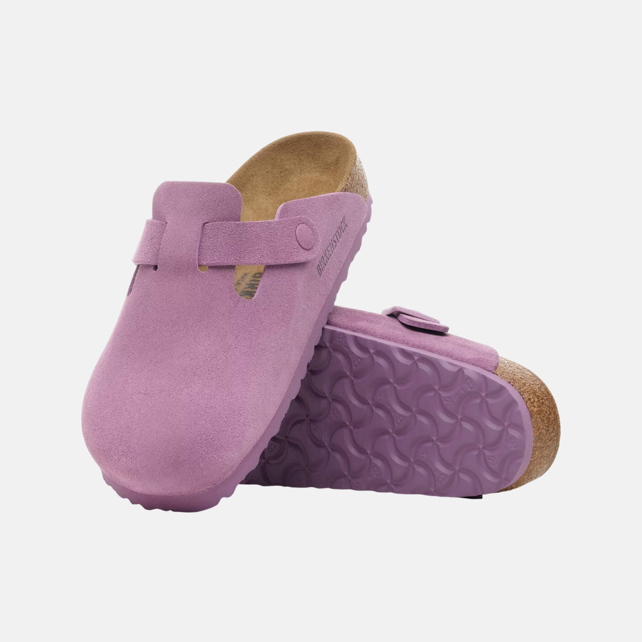 Růžové regular nazouváky Boston Suede Leather
