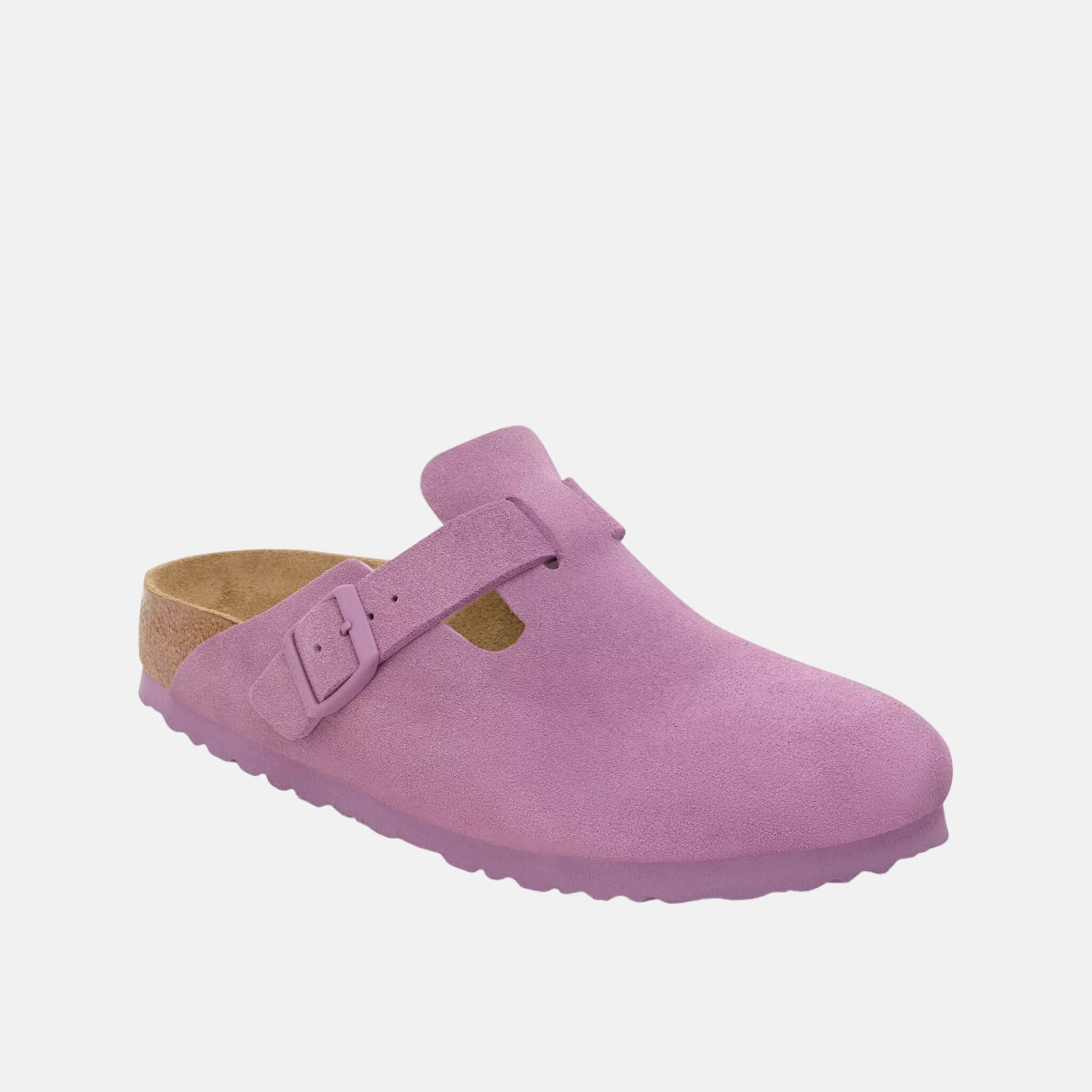 Růžové regular nazouváky Boston Suede Leather