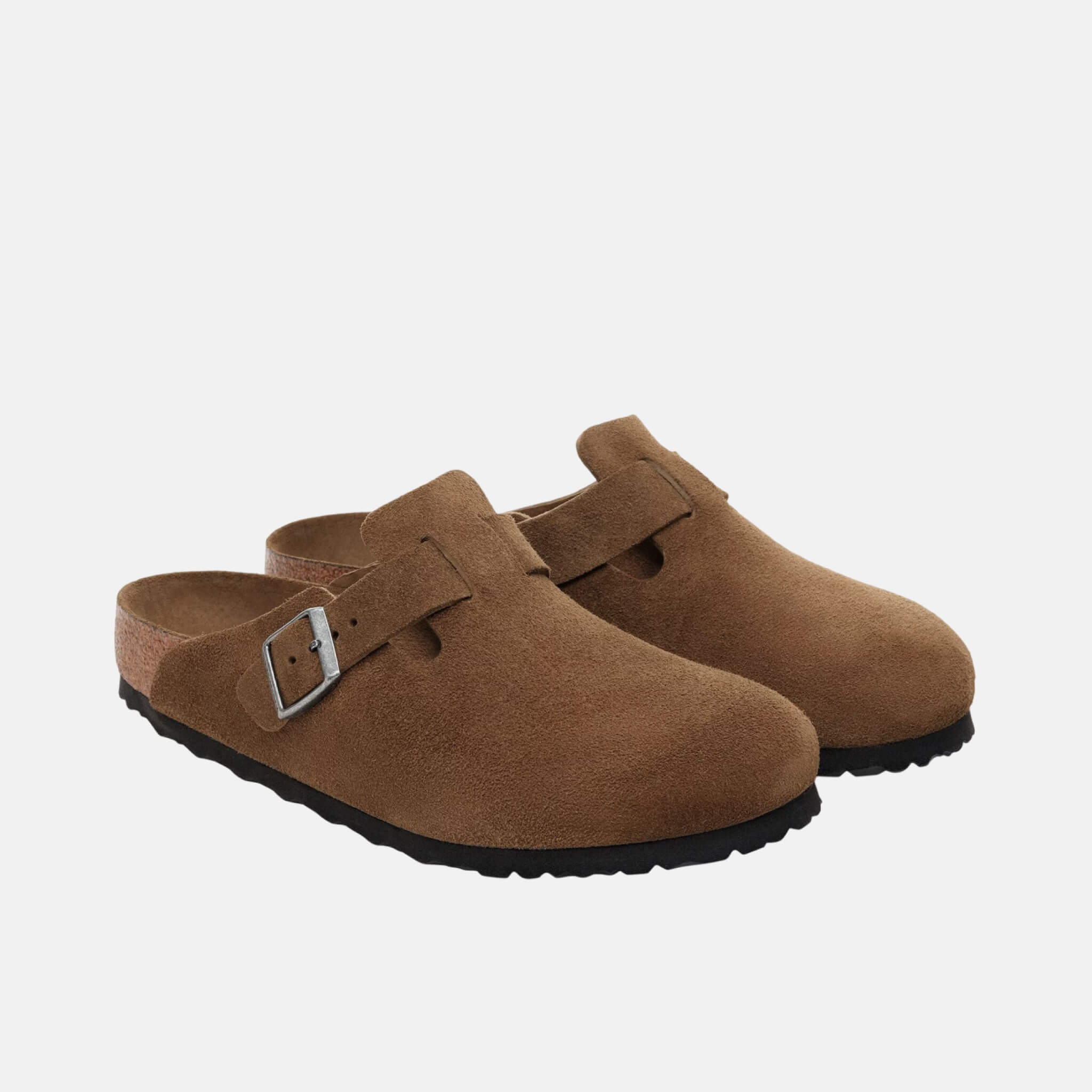 Hnědé regular nazouváky Boston Soft Footbed Suede Leather