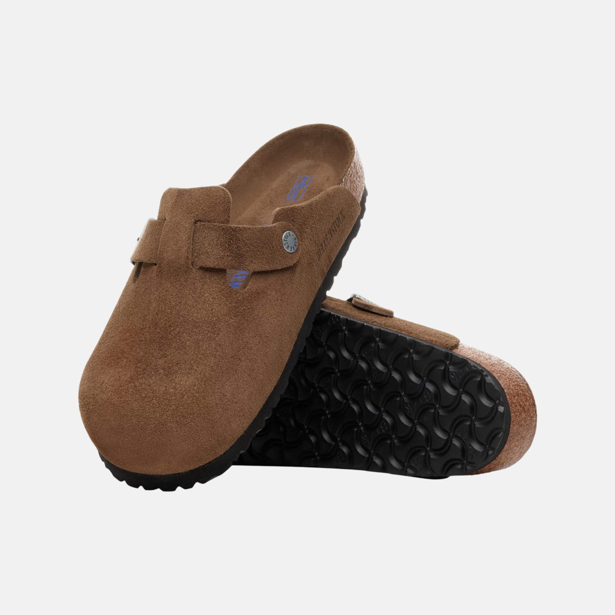 Hnědé regular nazouváky Boston Soft Footbed Suede Leather