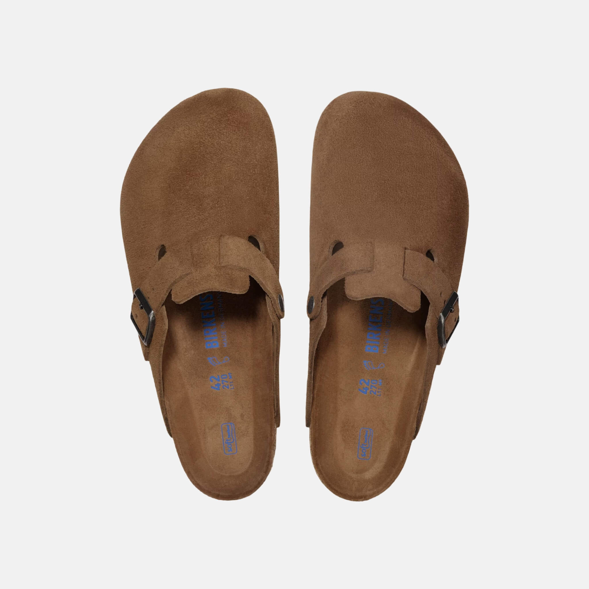 Hnědé regular nazouváky Boston Soft Footbed Suede Leather