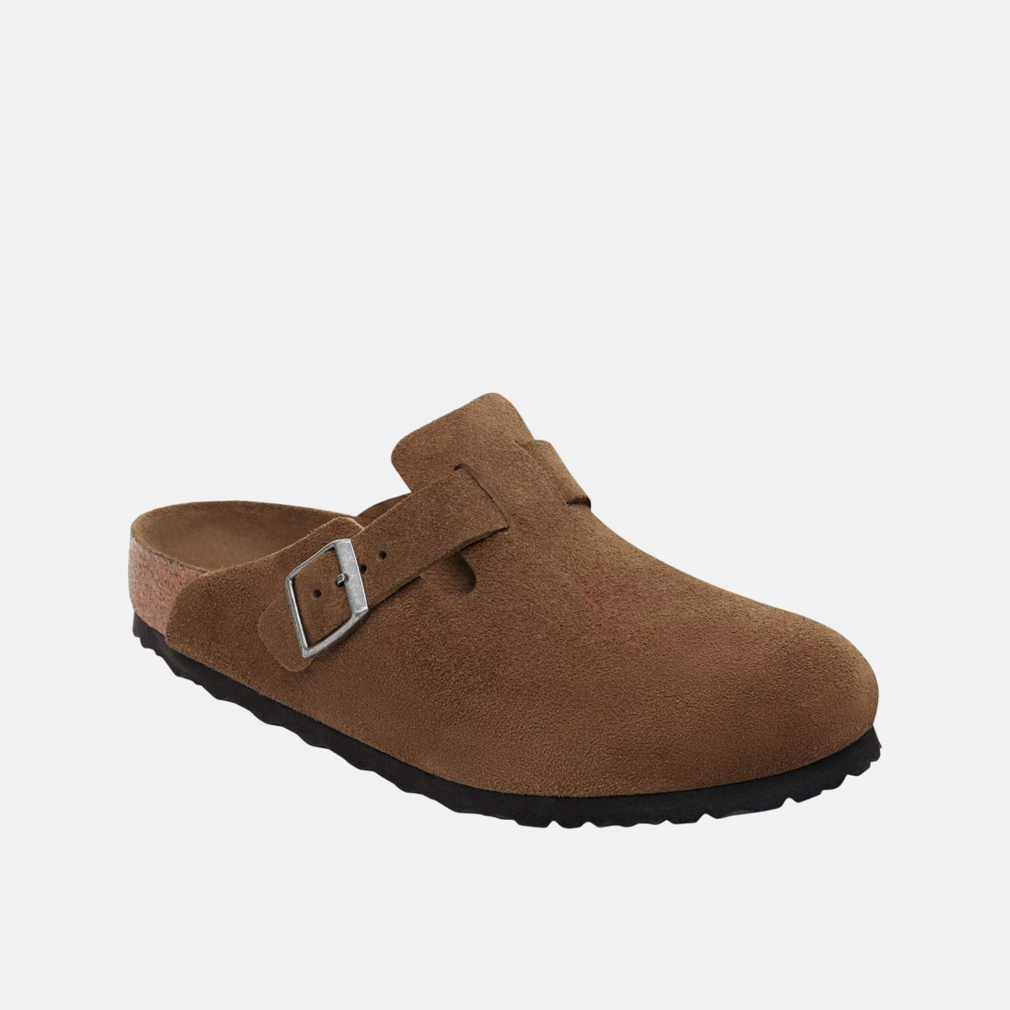Hnědé regular nazouváky Boston Soft Footbed Suede Leather