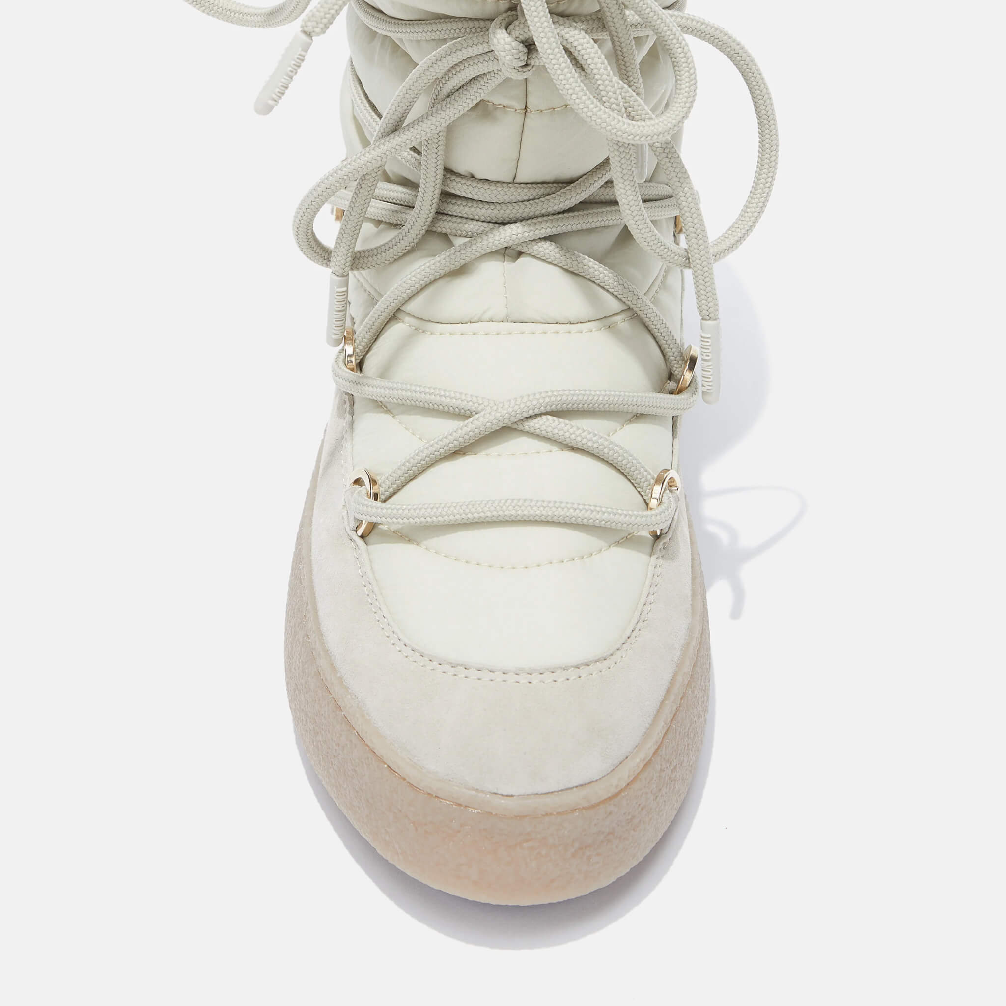 Dámské krémové sněhule Moon Boot Ltrack Suede Nylon