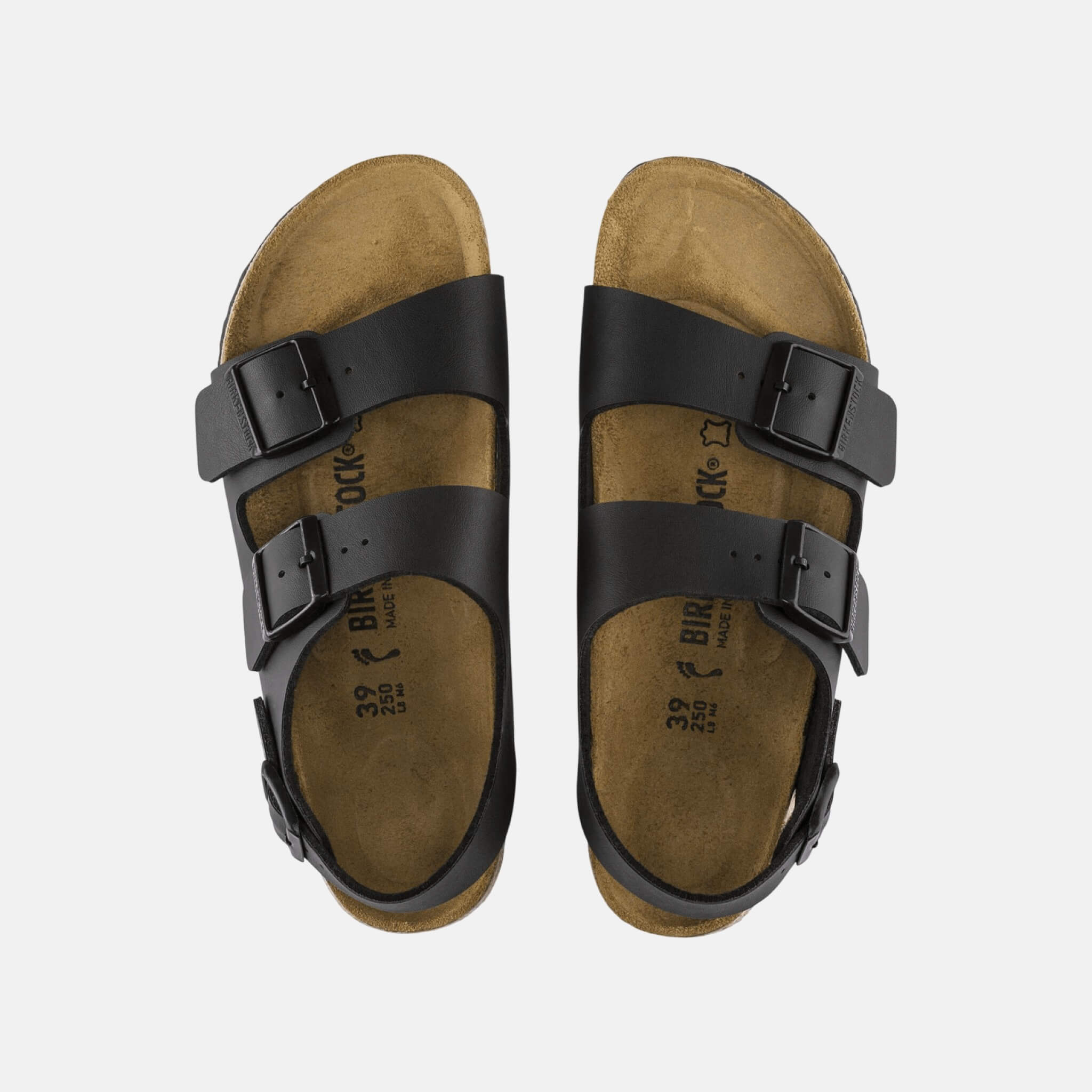 Černé Regular Sandály Milano Natural Leather