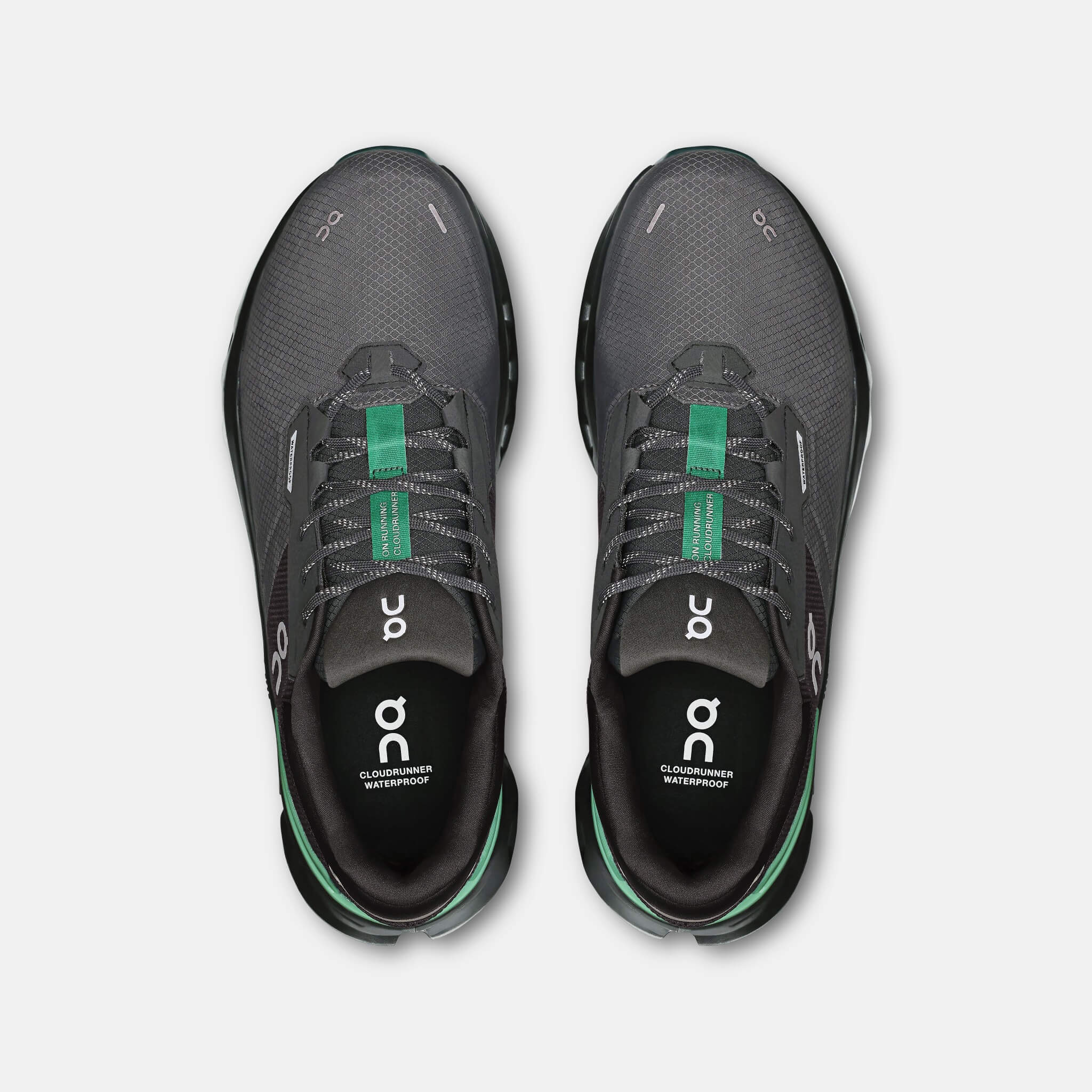Pánské černo-zelené běžecké tenisky On Cloudrunner 2 Waterproof
