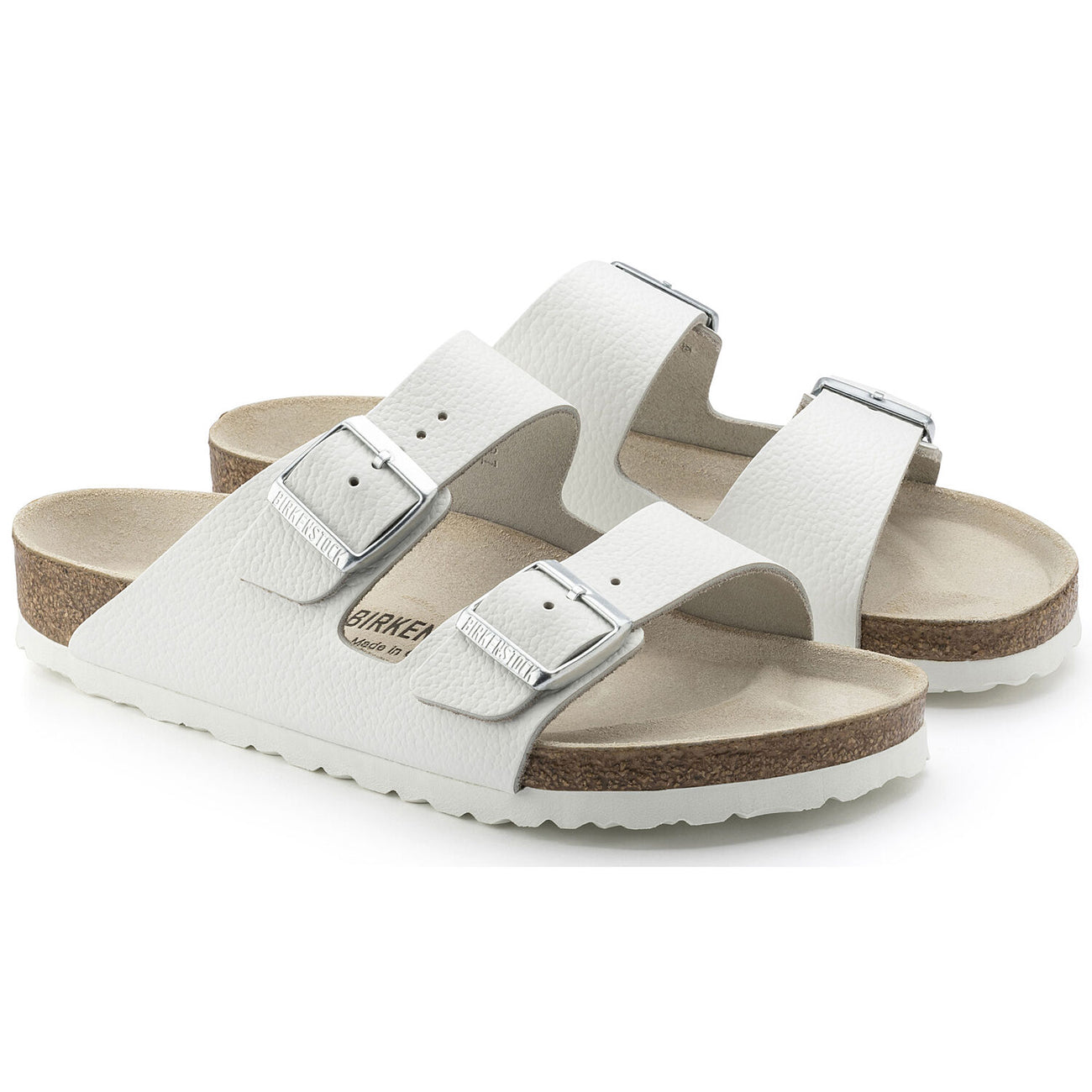 Bílé pantofle Birkenstock Arizona Natural Leather