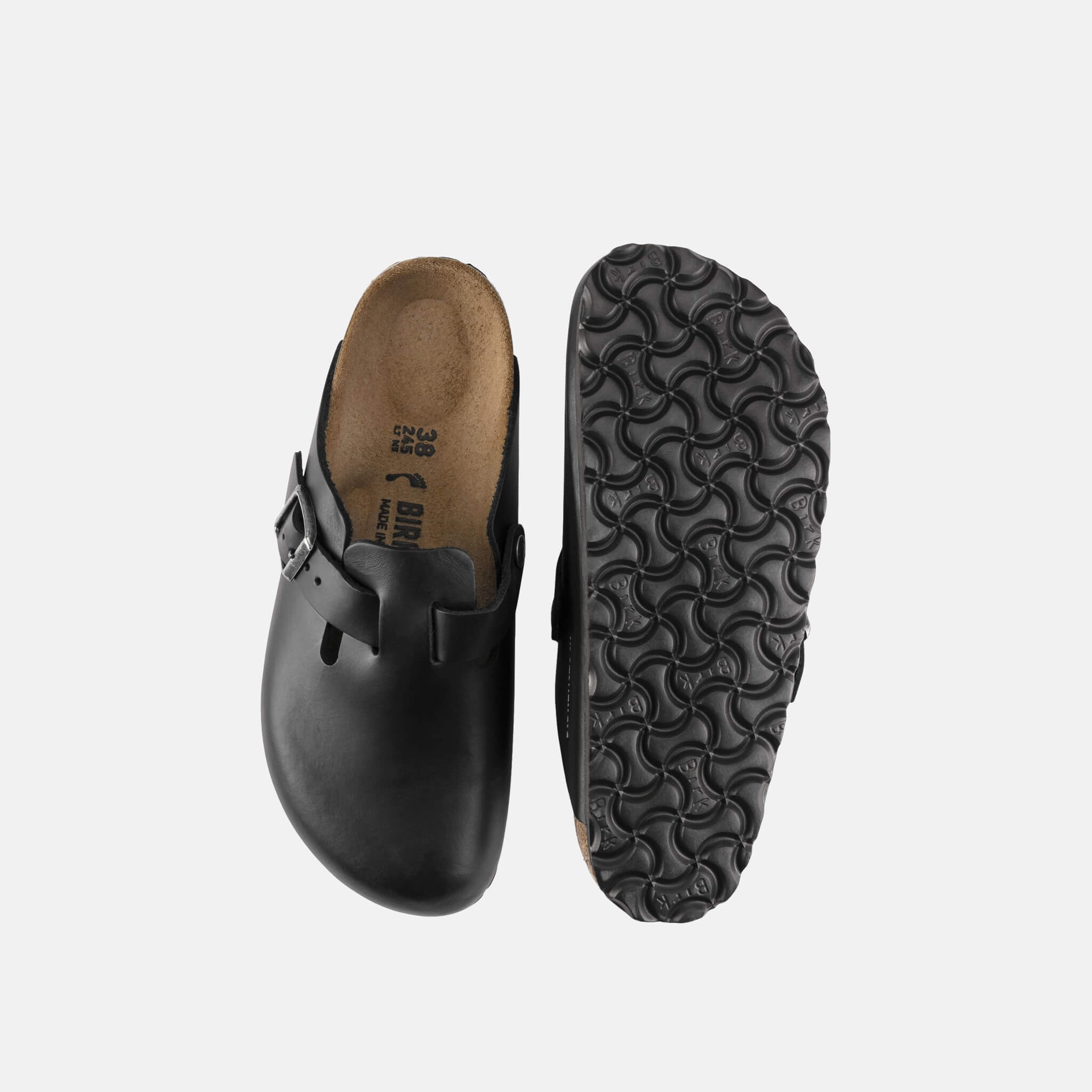 Černé pantofle Birkenstock Boston SFB Waxy Leather