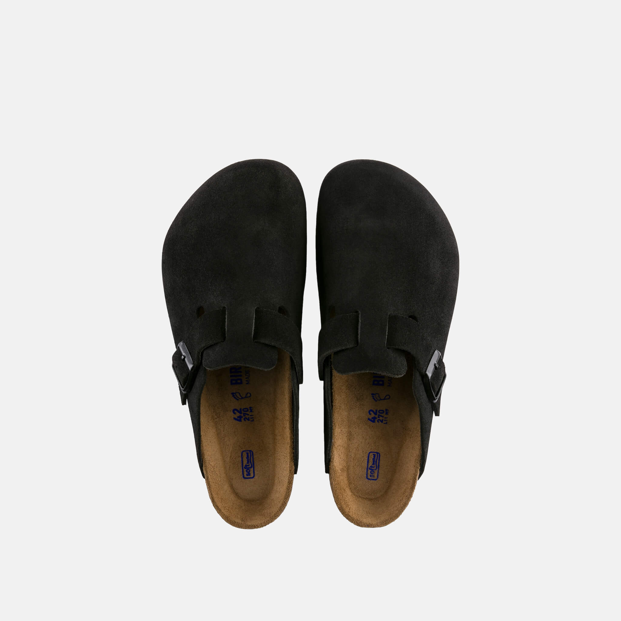 Černé pantofle Birkenstock Boston SFB Suede Leather