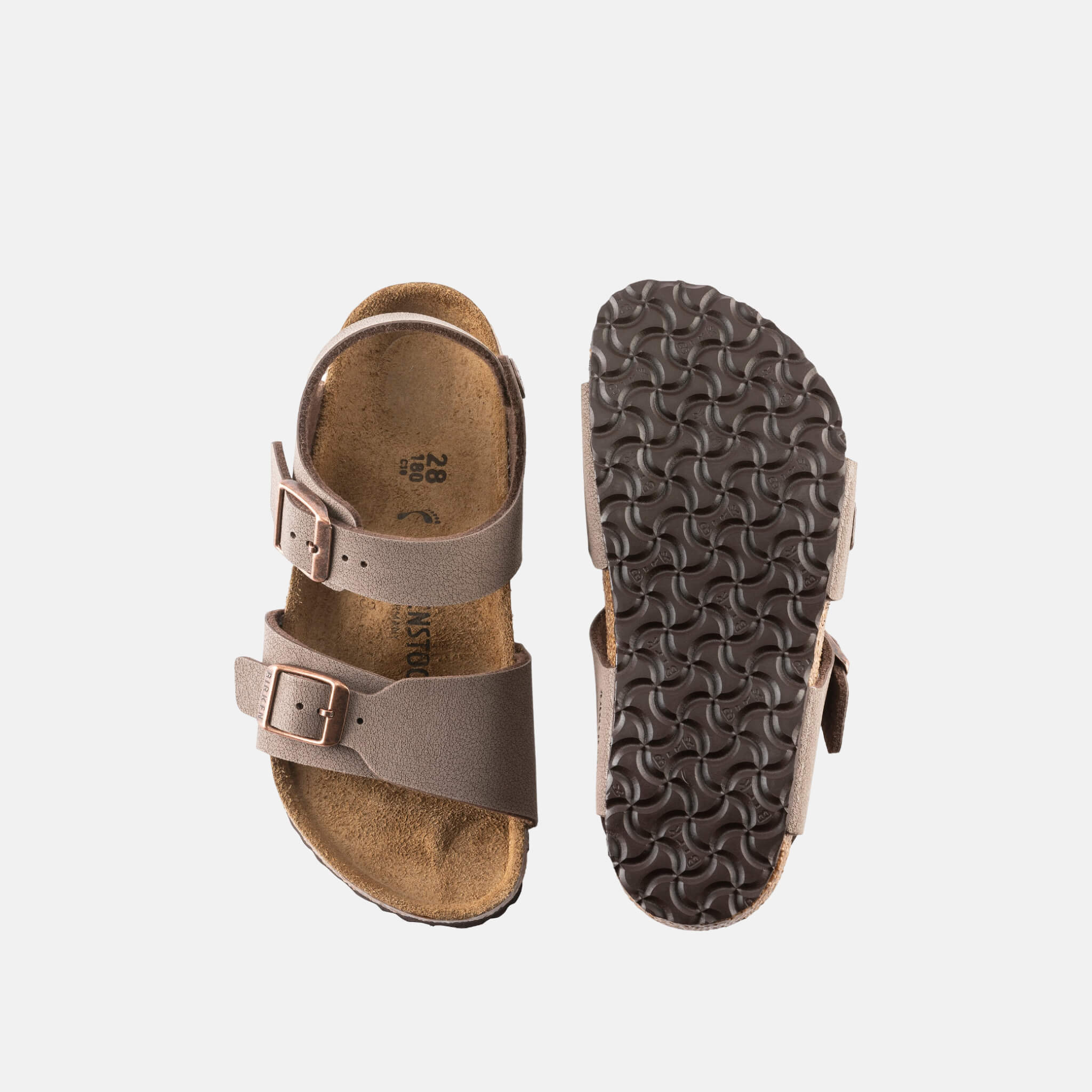 Dětské hnědé sandály Birkenstock New York Birko-Flor Nubuck
