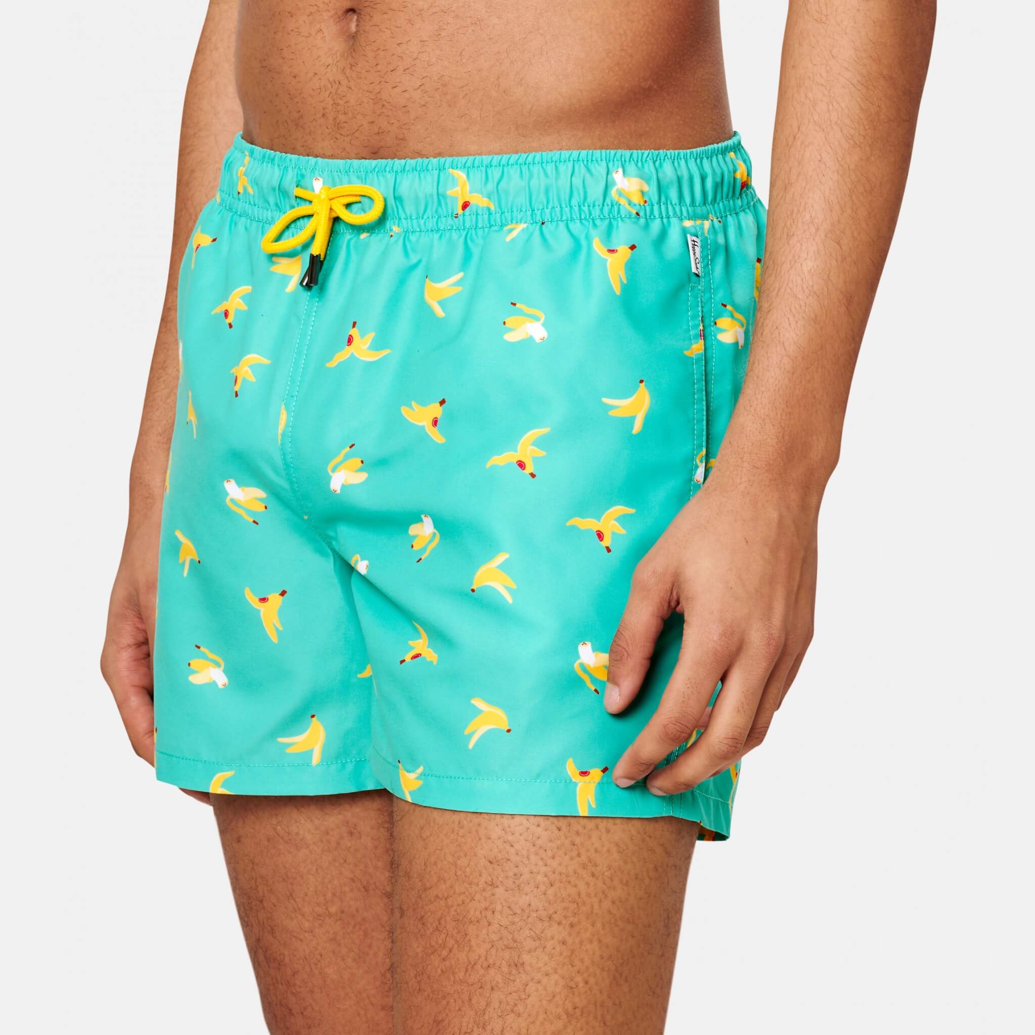 Pánské tyrkysové plavky Happy Socks, vzor Banana Break