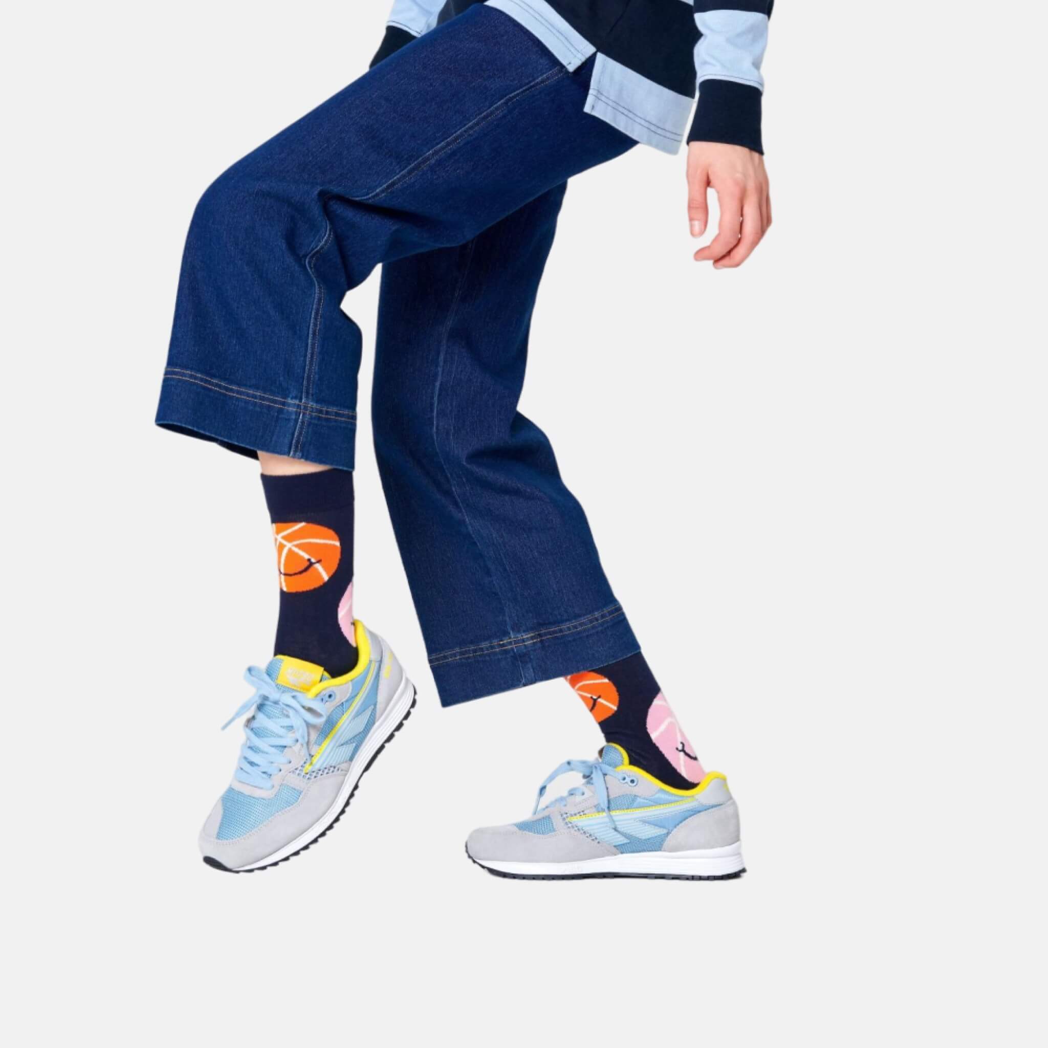 Modré ponožky Happy Socks s míči, vzor Balls