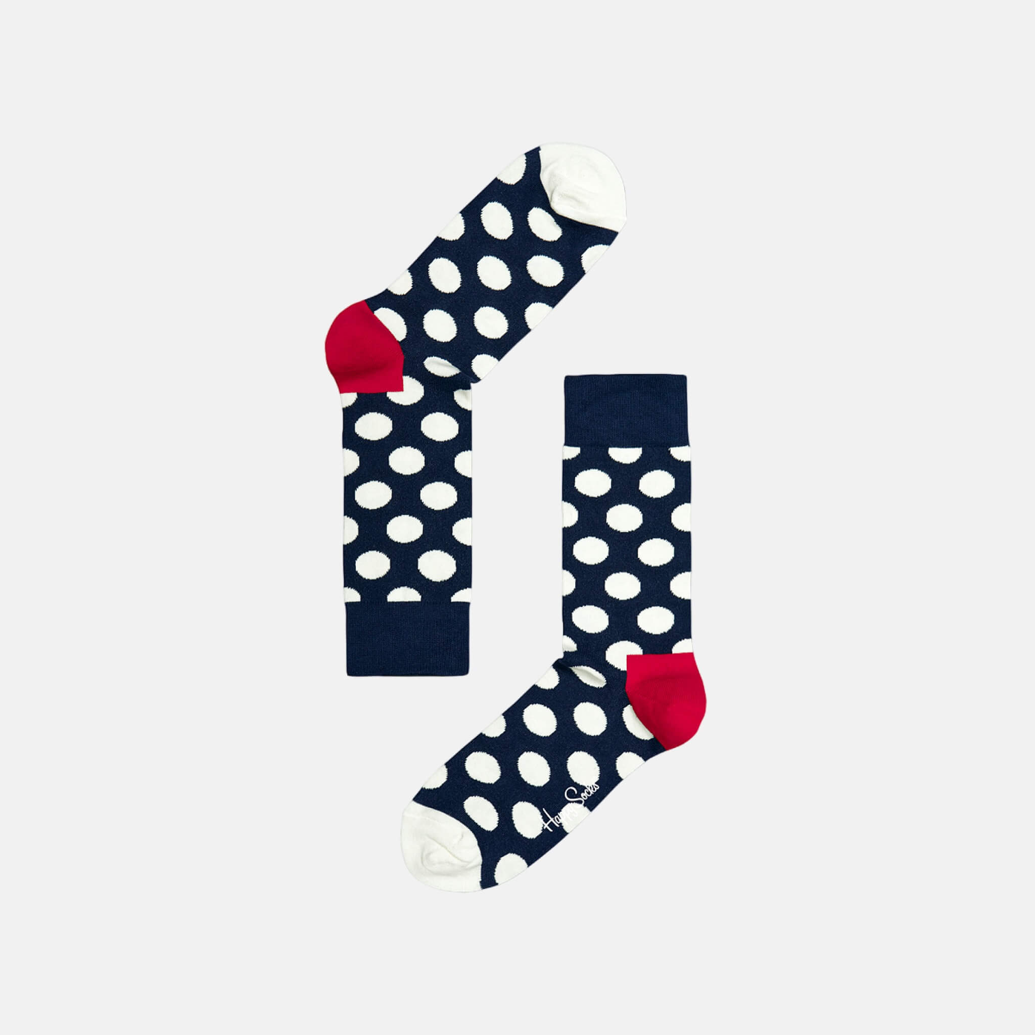 Modré ponožky Happy Socks s bílými puntíky, vzor Big Dot
