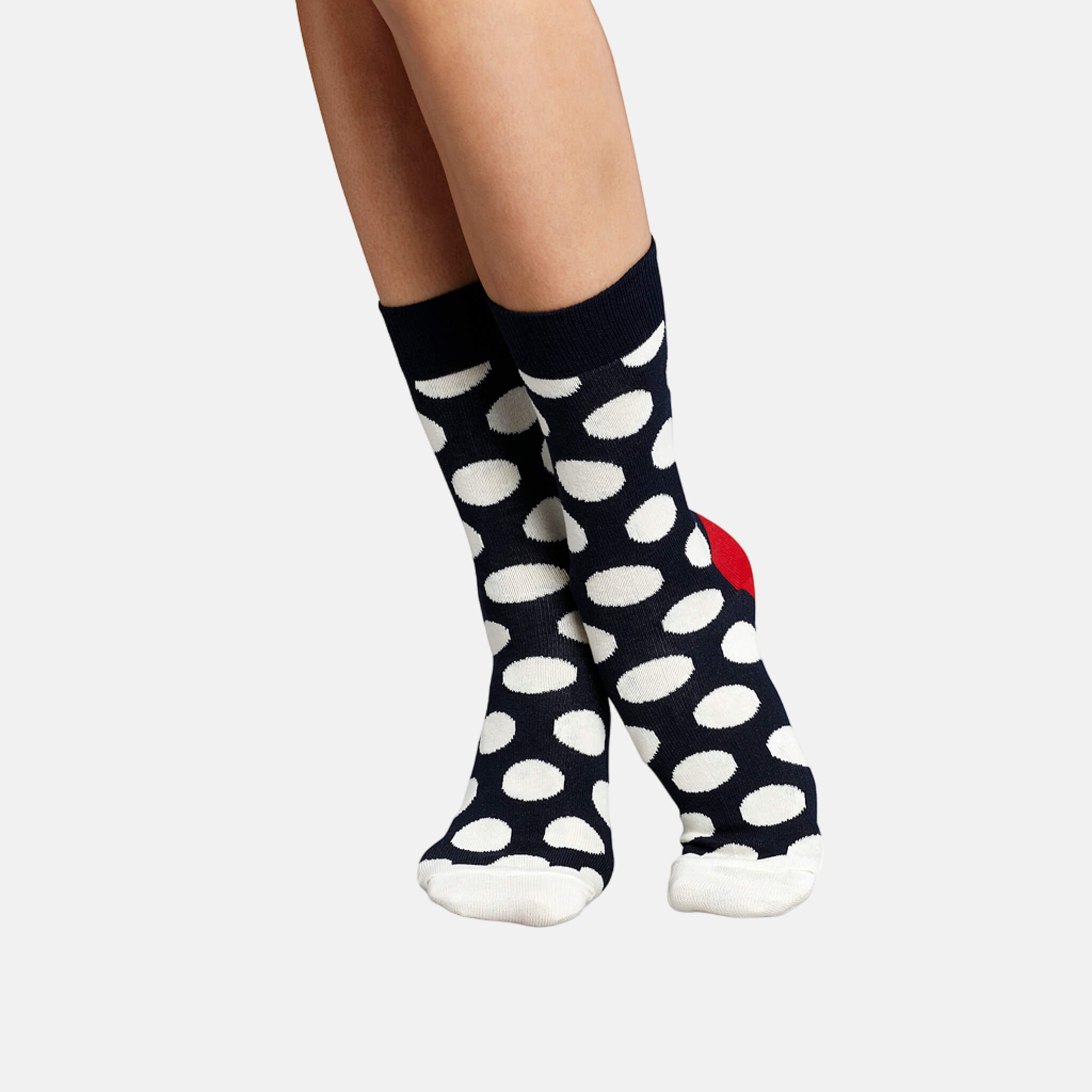 Modré ponožky Happy Socks s bílými puntíky, vzor Big Dot