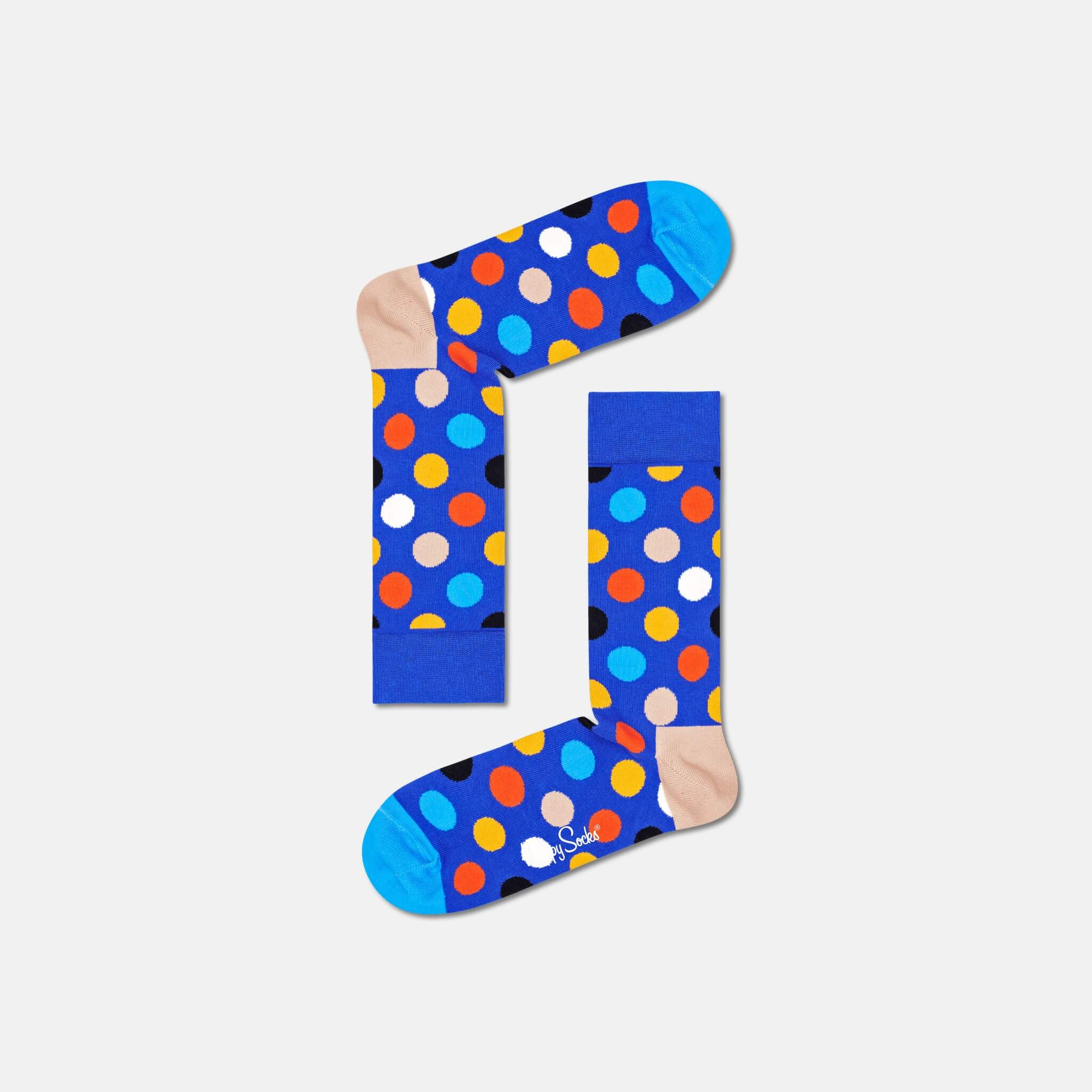 Modré ponožky Happy Socks s puntíky, vzor Big Dot